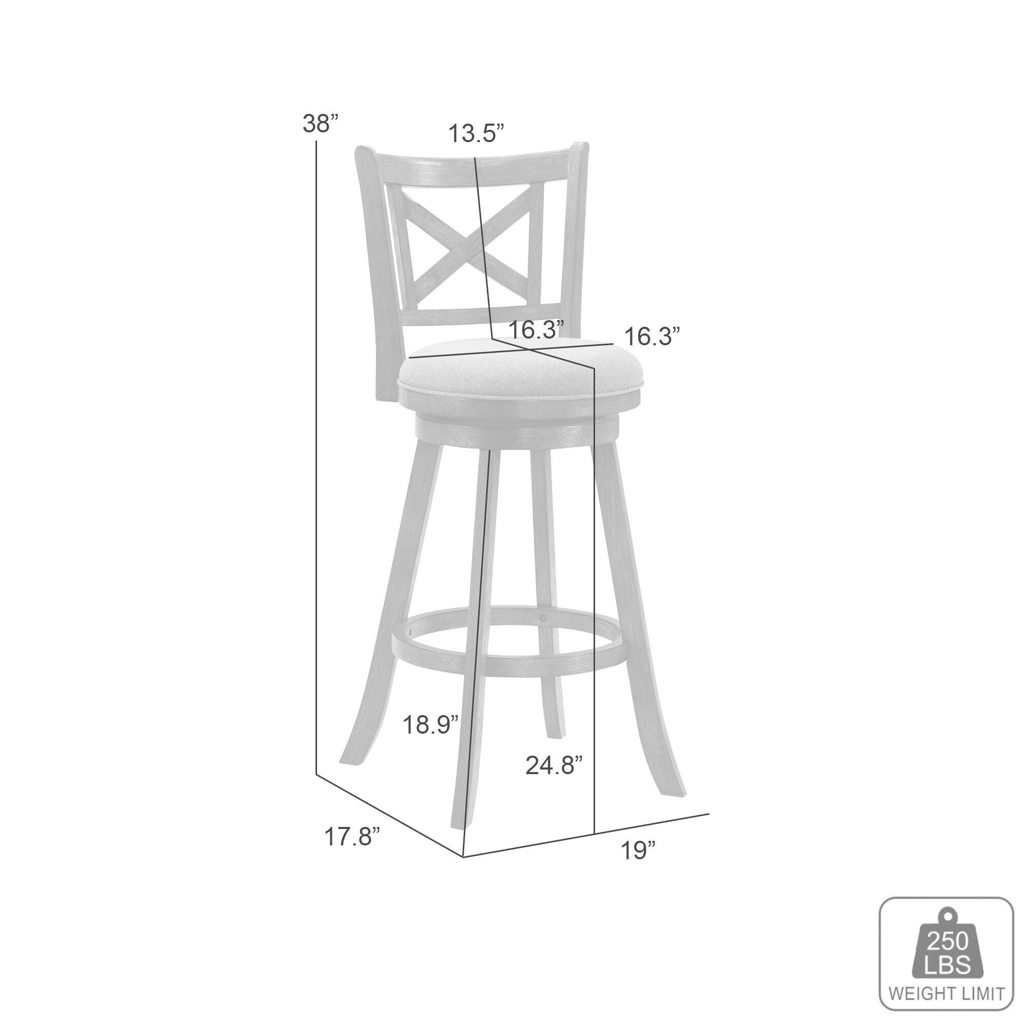 Armen Living Kodi Counter Height Bar Stool, Gray/Sepia Brown, large