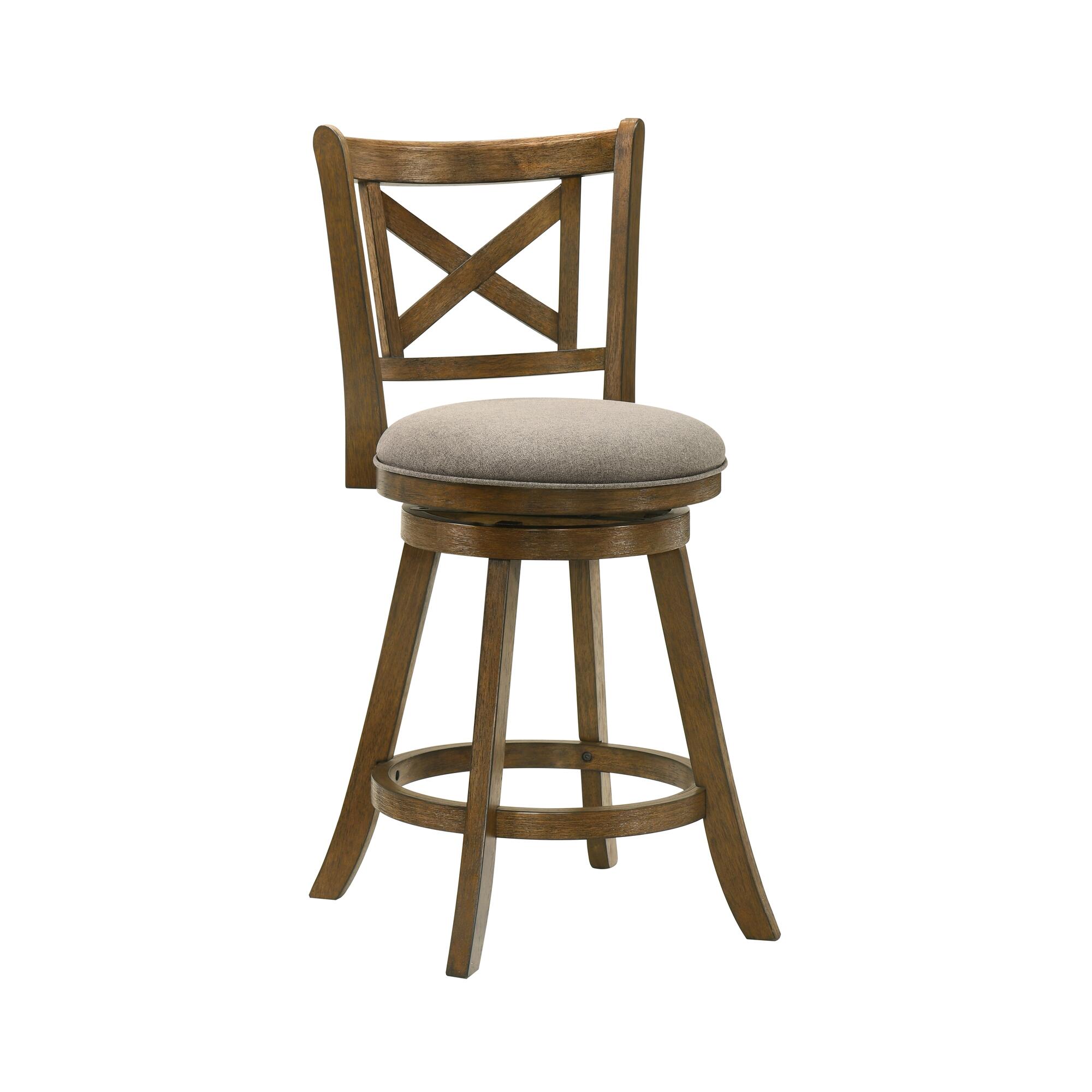 Armen Living Kodi Counter Height Bar Stool, Gray/Sepia Brown, large