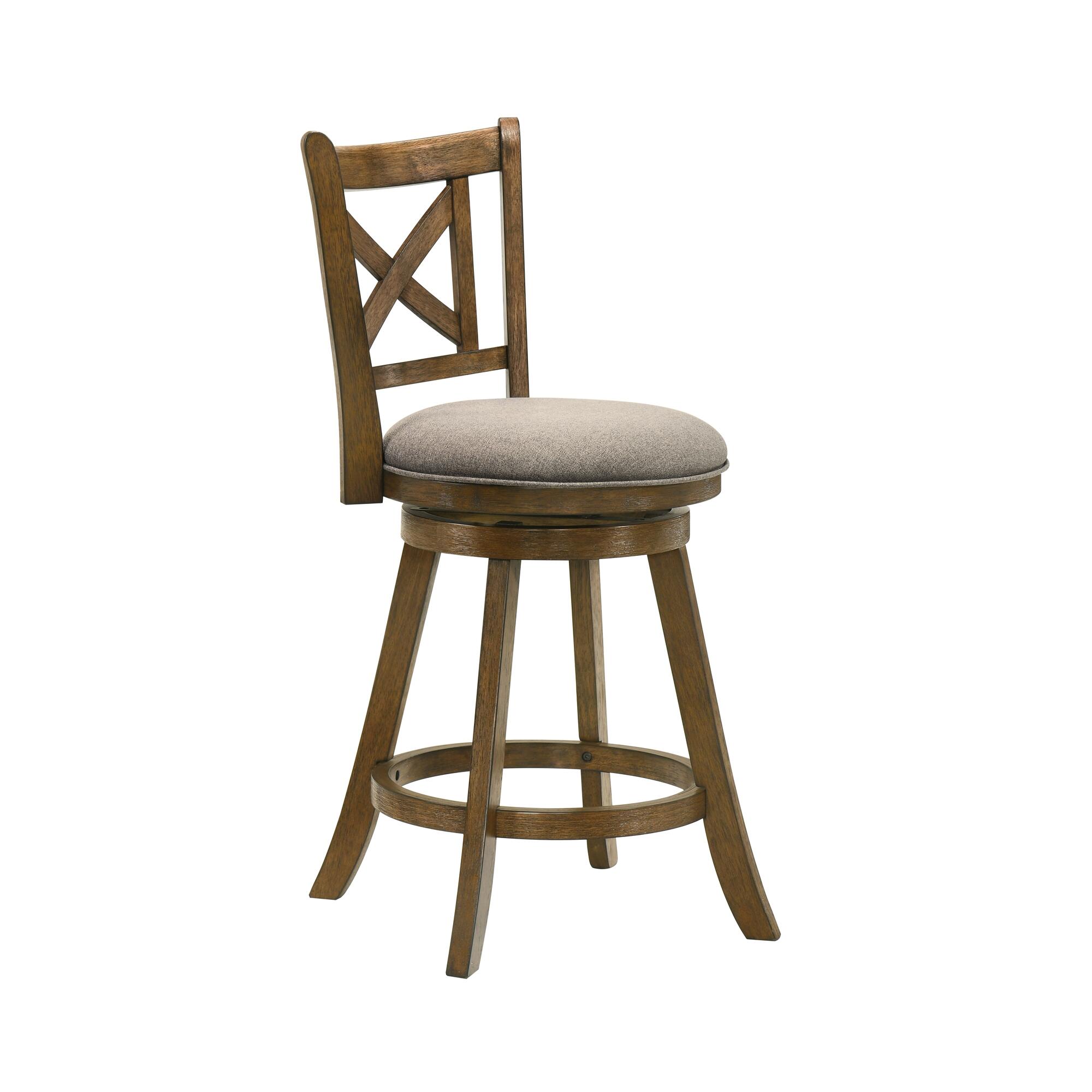 Armen Living Kodi Counter Height Bar Stool, Gray/Sepia Brown, large