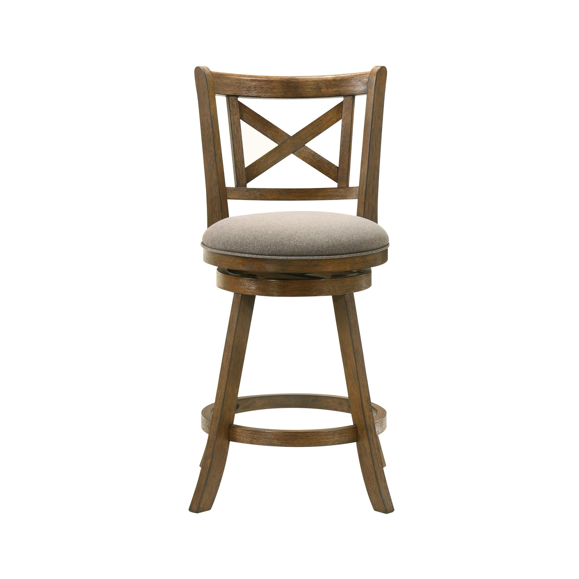 Armen Living Kodi Counter Height Bar Stool, Gray/Sepia Brown, large