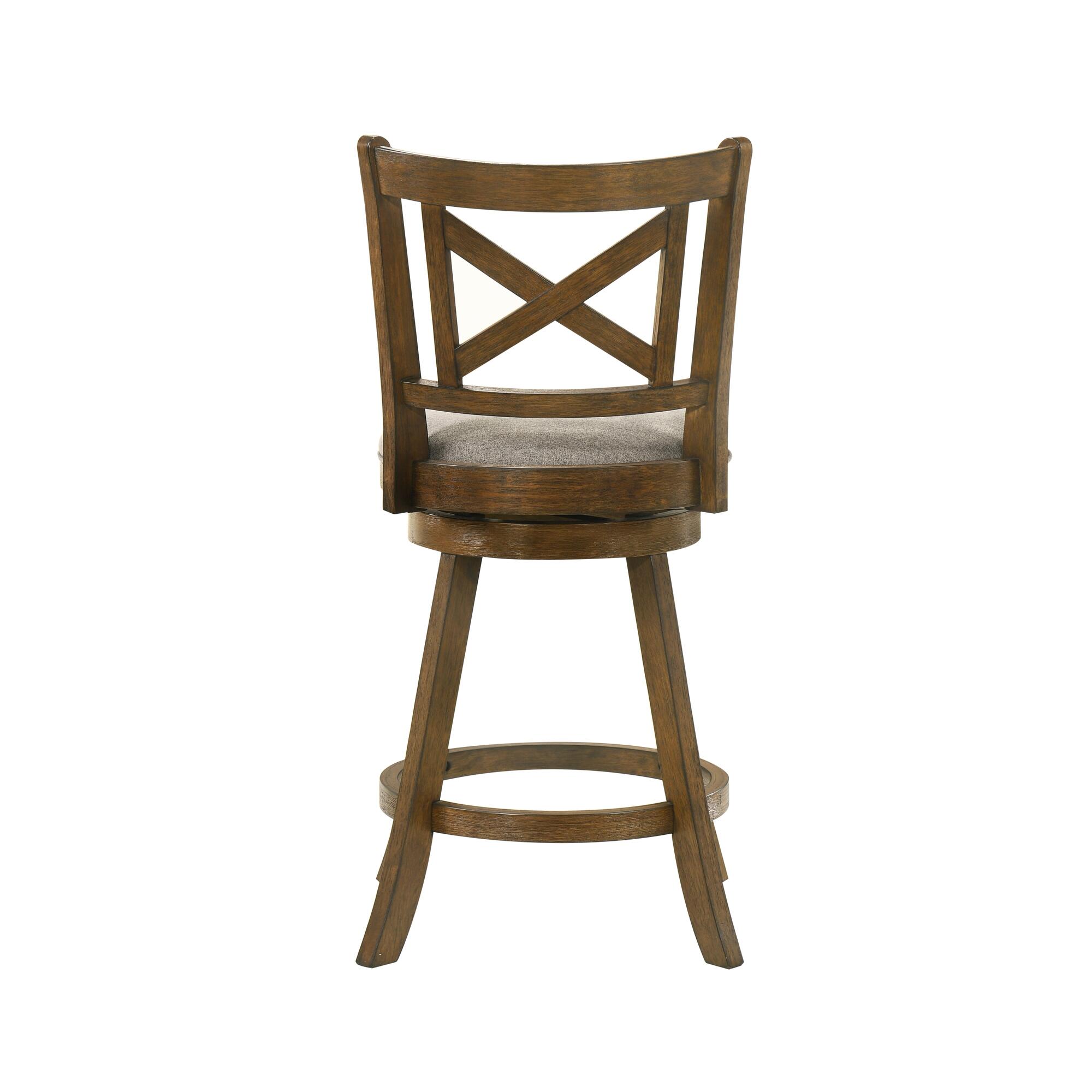 Armen Living Kodi Counter Height Bar Stool, Gray/Sepia Brown, large
