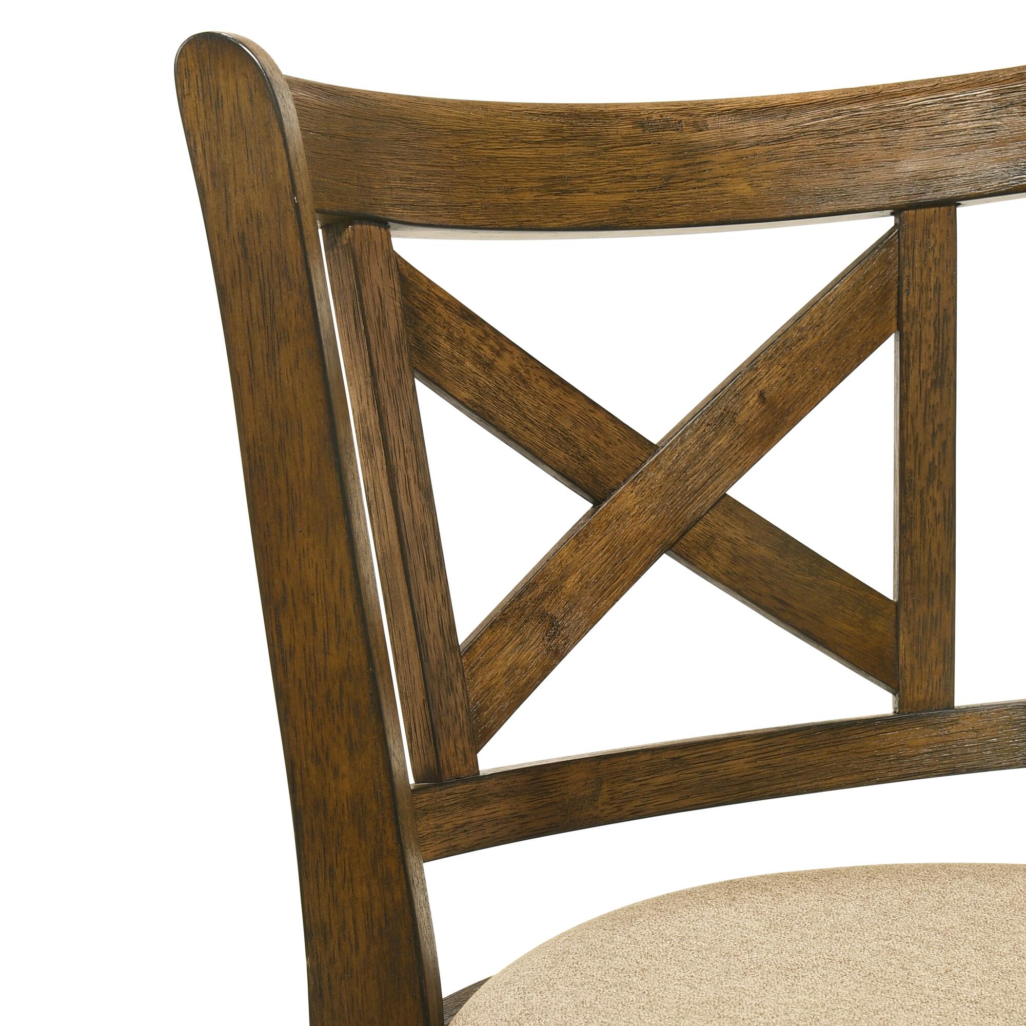 Armen Living Kodi Counter Height Bar Stool, Light Scone/Sepia Brown, large
