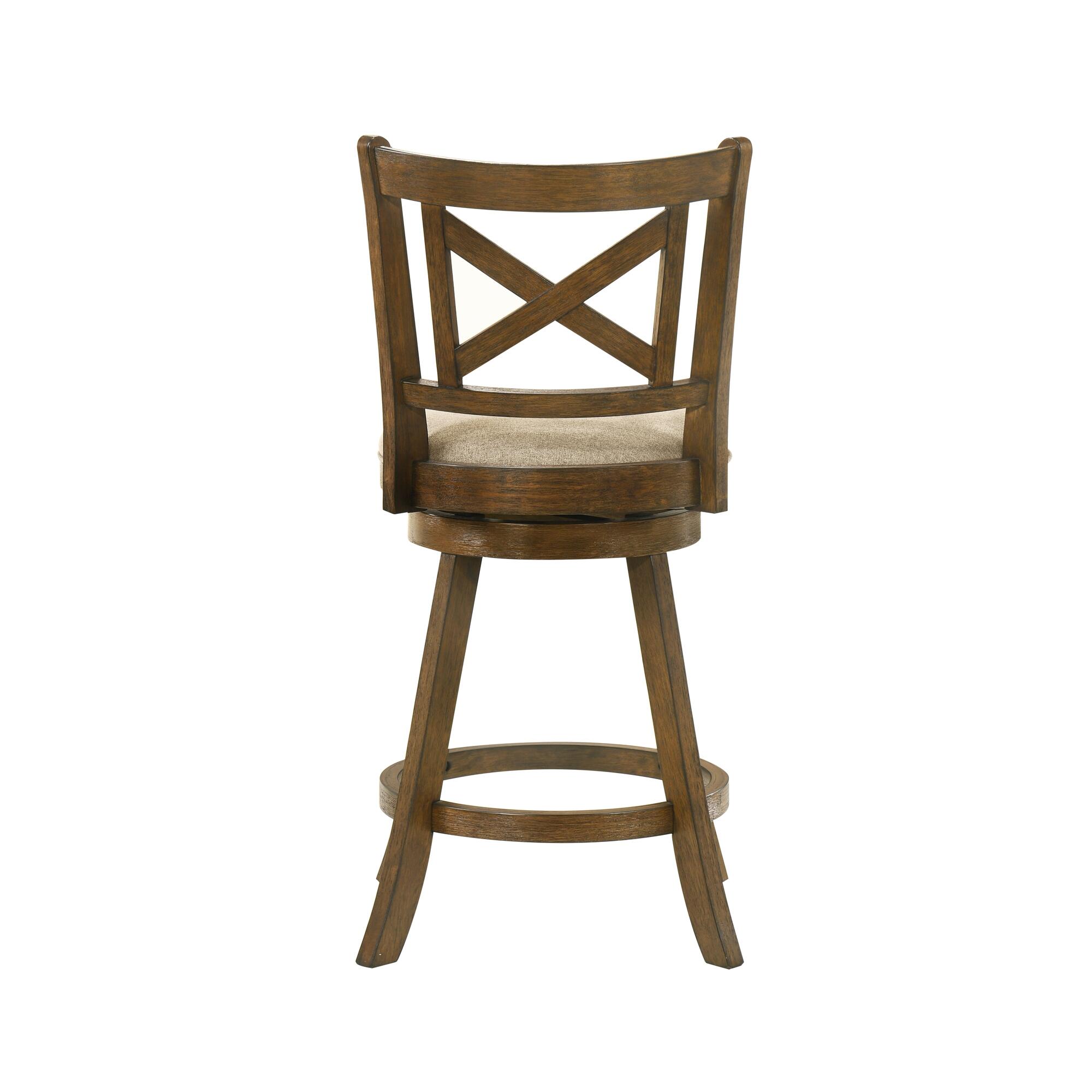 Armen Living Kodi Counter Height Bar Stool, Light Scone/Sepia Brown, large