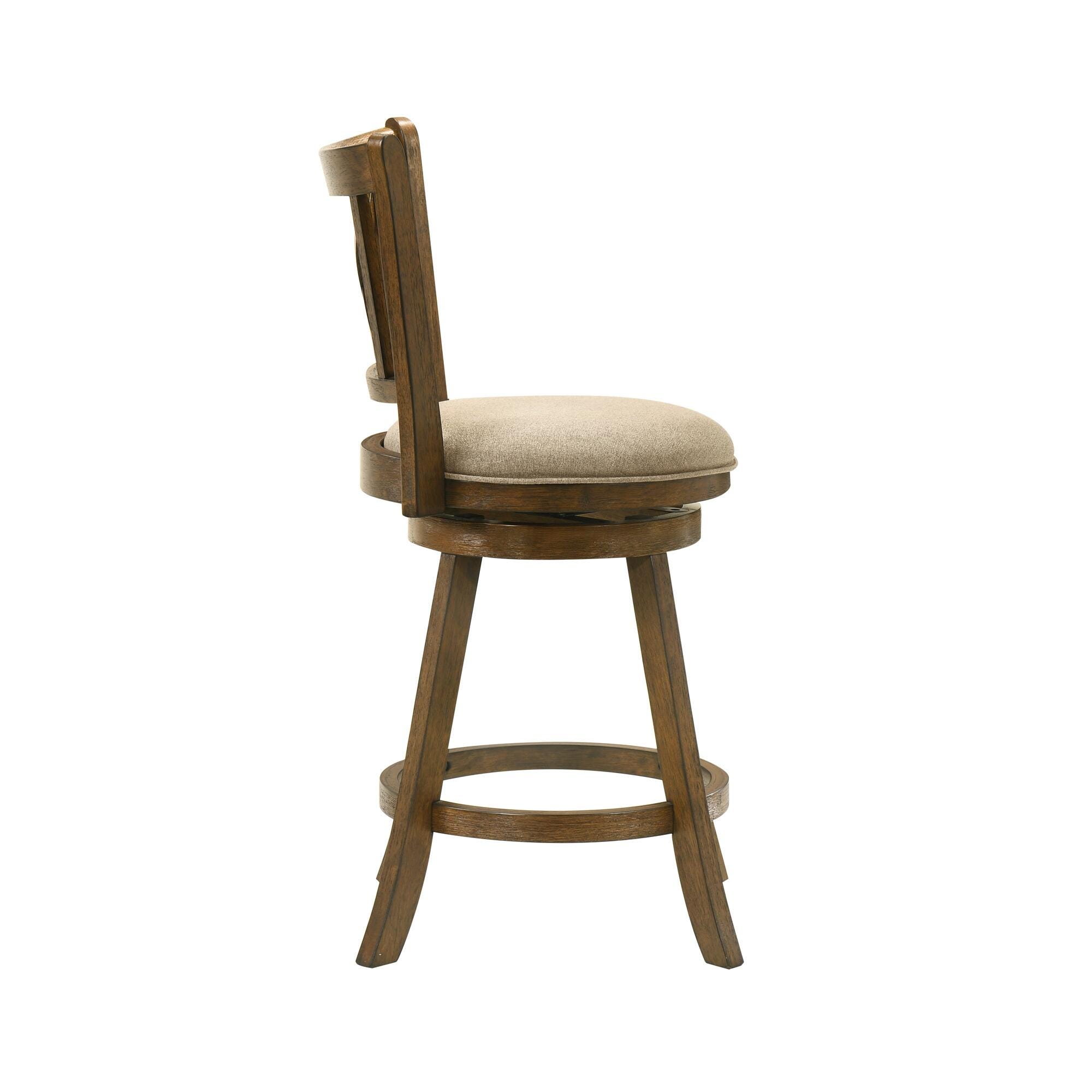 Armen Living Kodi Counter Height Bar Stool, Light Scone/Sepia Brown, large