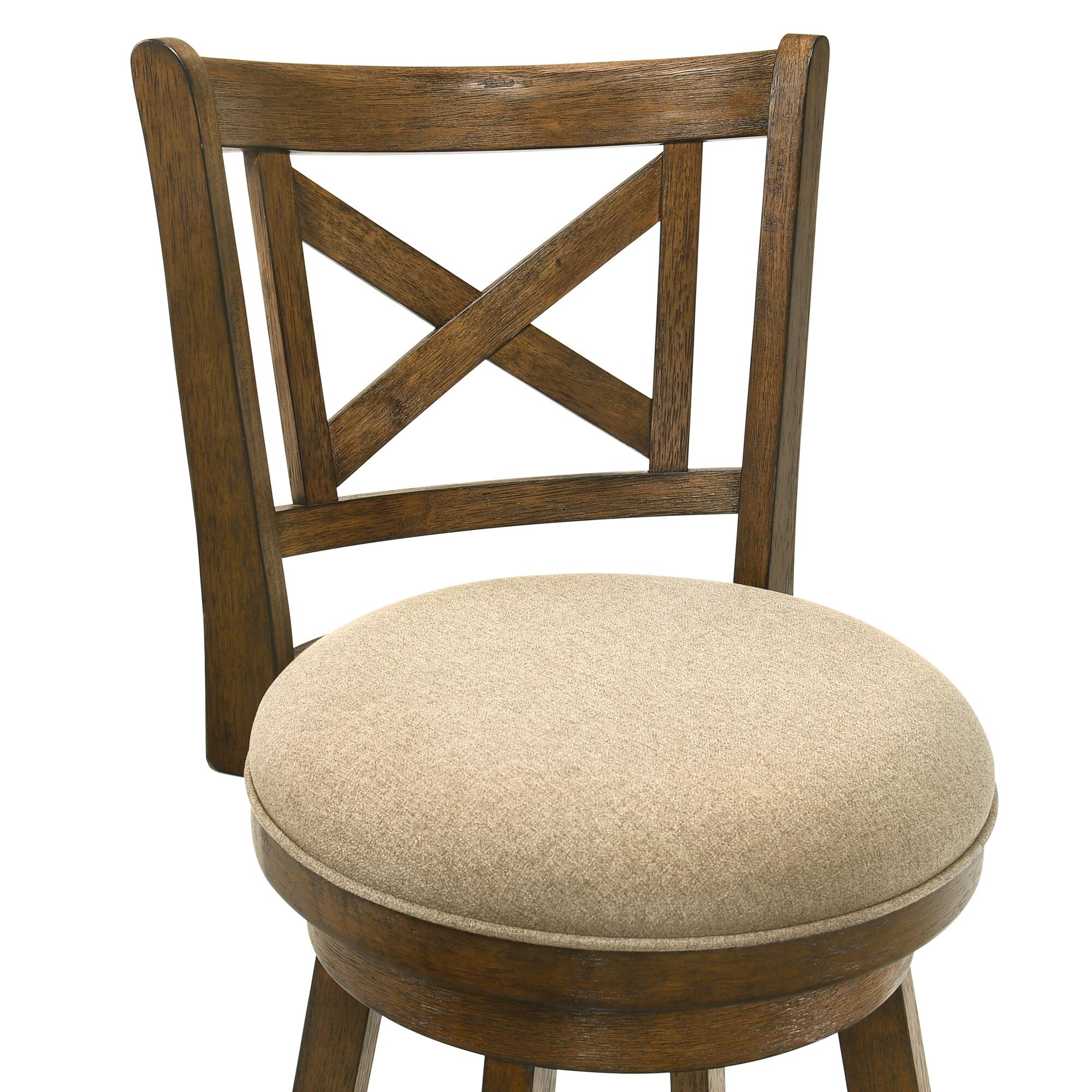 Armen Living Kodi Counter Height Bar Stool, Light Scone/Sepia Brown, large