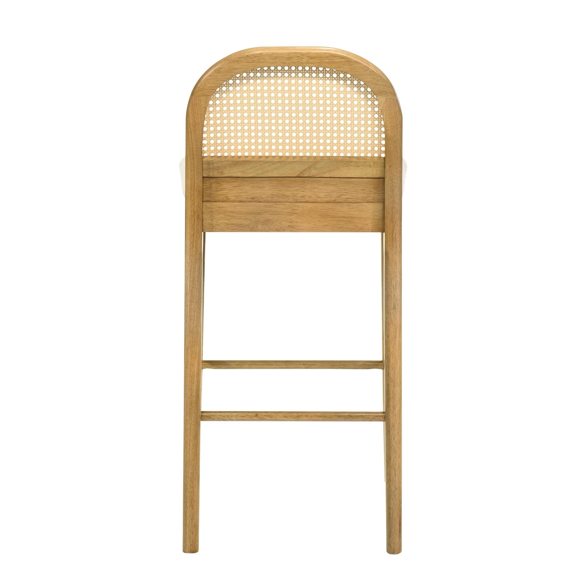 Armen Living Lucio Bar Height Bar Stool, White/Amber Glow, large
