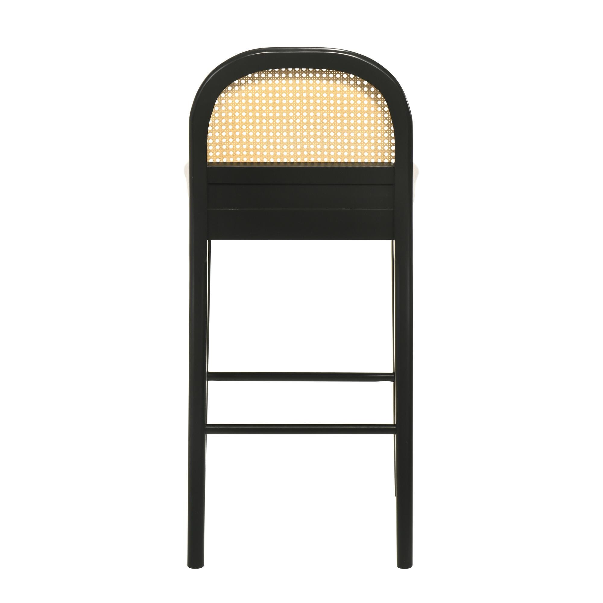 Armen Living Lucio Bar Height Bar Stool, White/Black, large