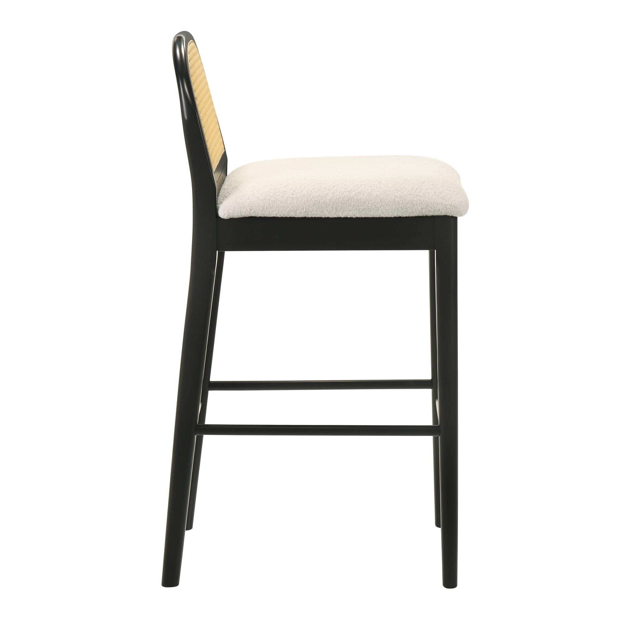 Armen Living Lucio Bar Height Bar Stool, White/Black, large