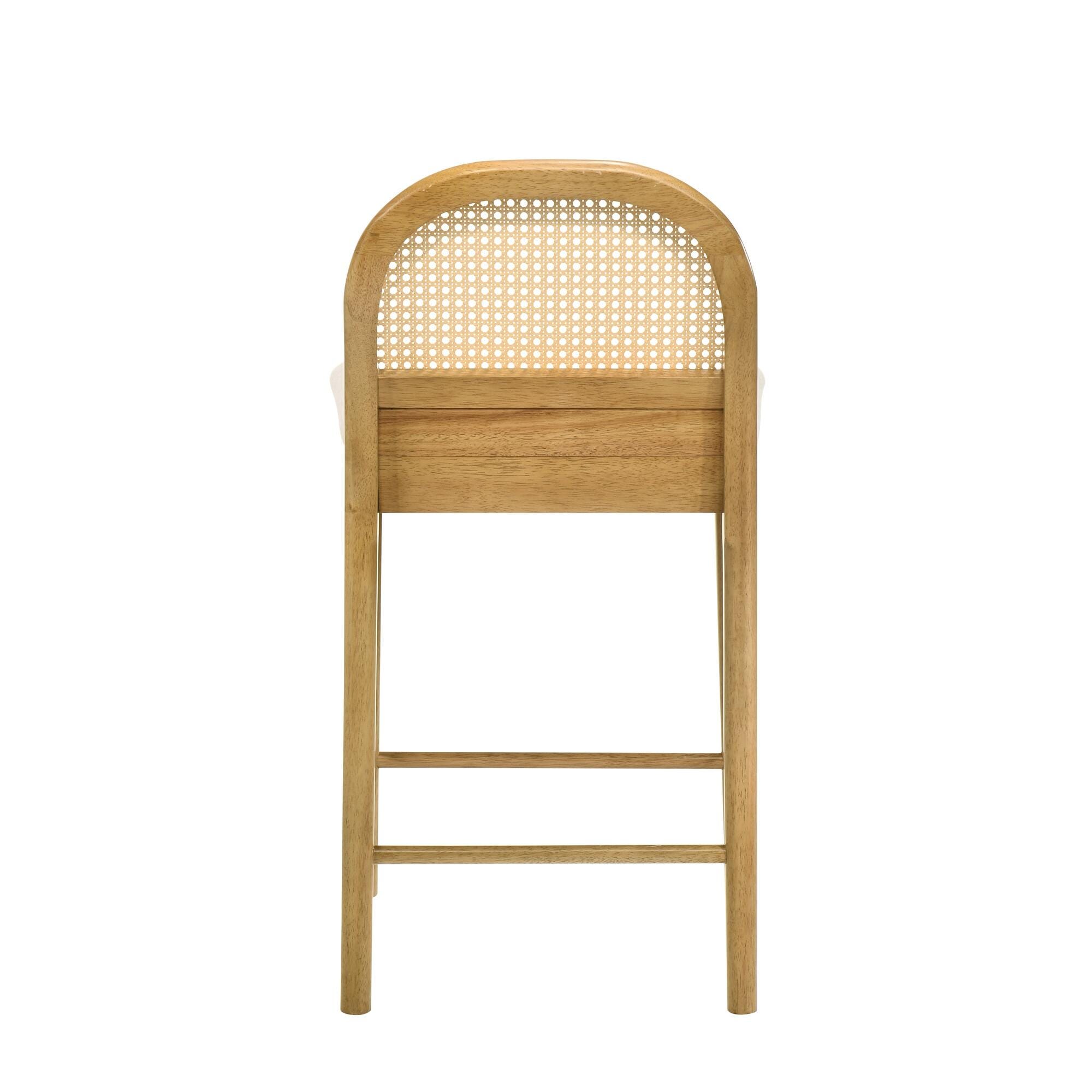 Armen Living Lucio Counter Height Bar Stool, White/Amber Glow, large