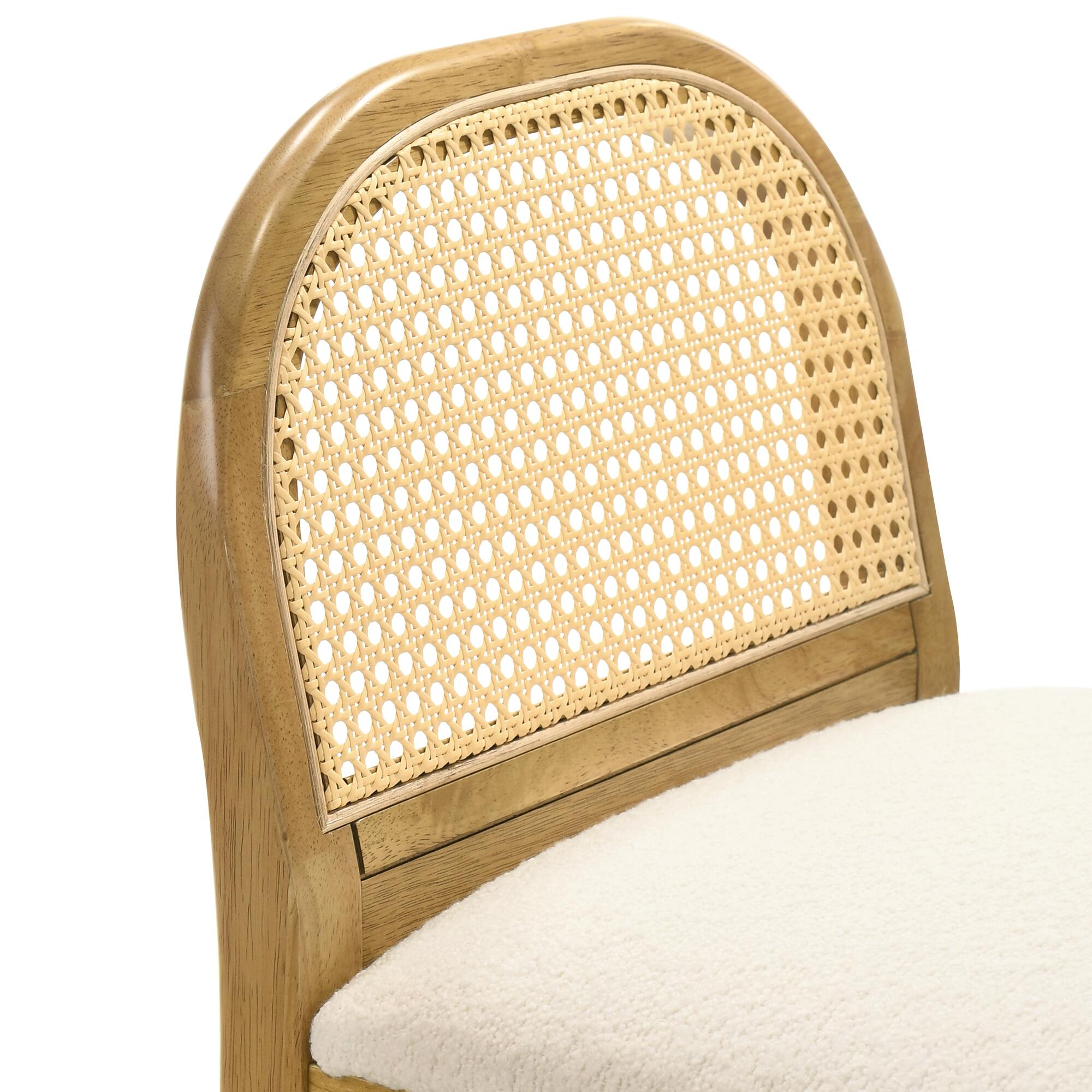 Armen Living Lucio Counter Height Bar Stool, White/Amber Glow, large