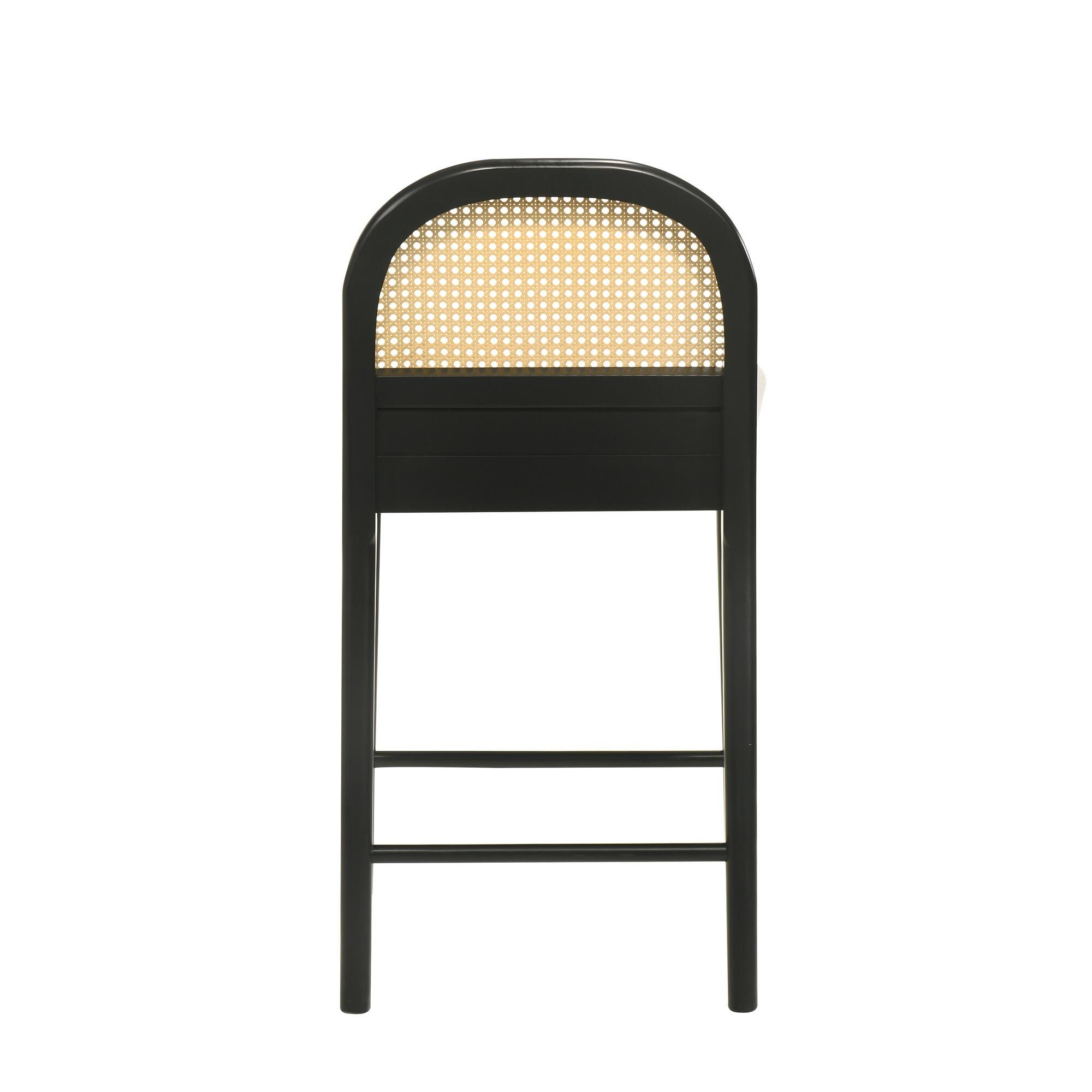 Armen Living Lucio Counter Height Bar Stool, White/Black, large