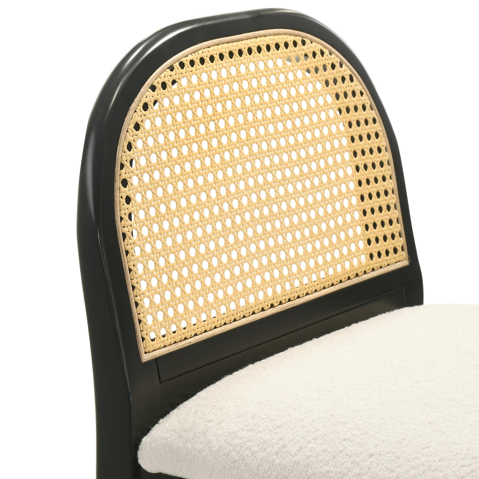 Armen Living Lucio Counter Height Bar Stool, White/Black, large