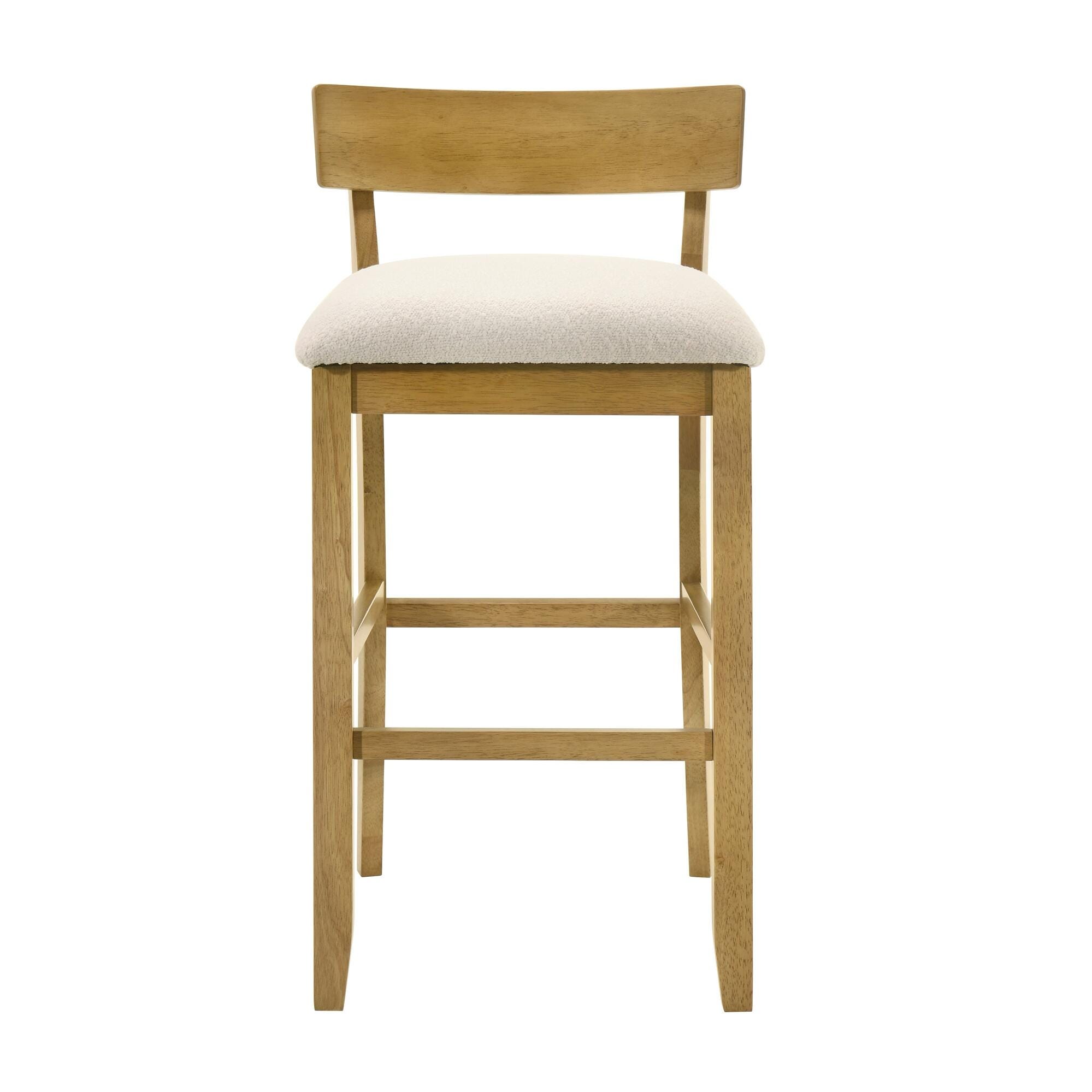 Armen Living Merie Bar Height Bar Stool, White/Amber Glow, large