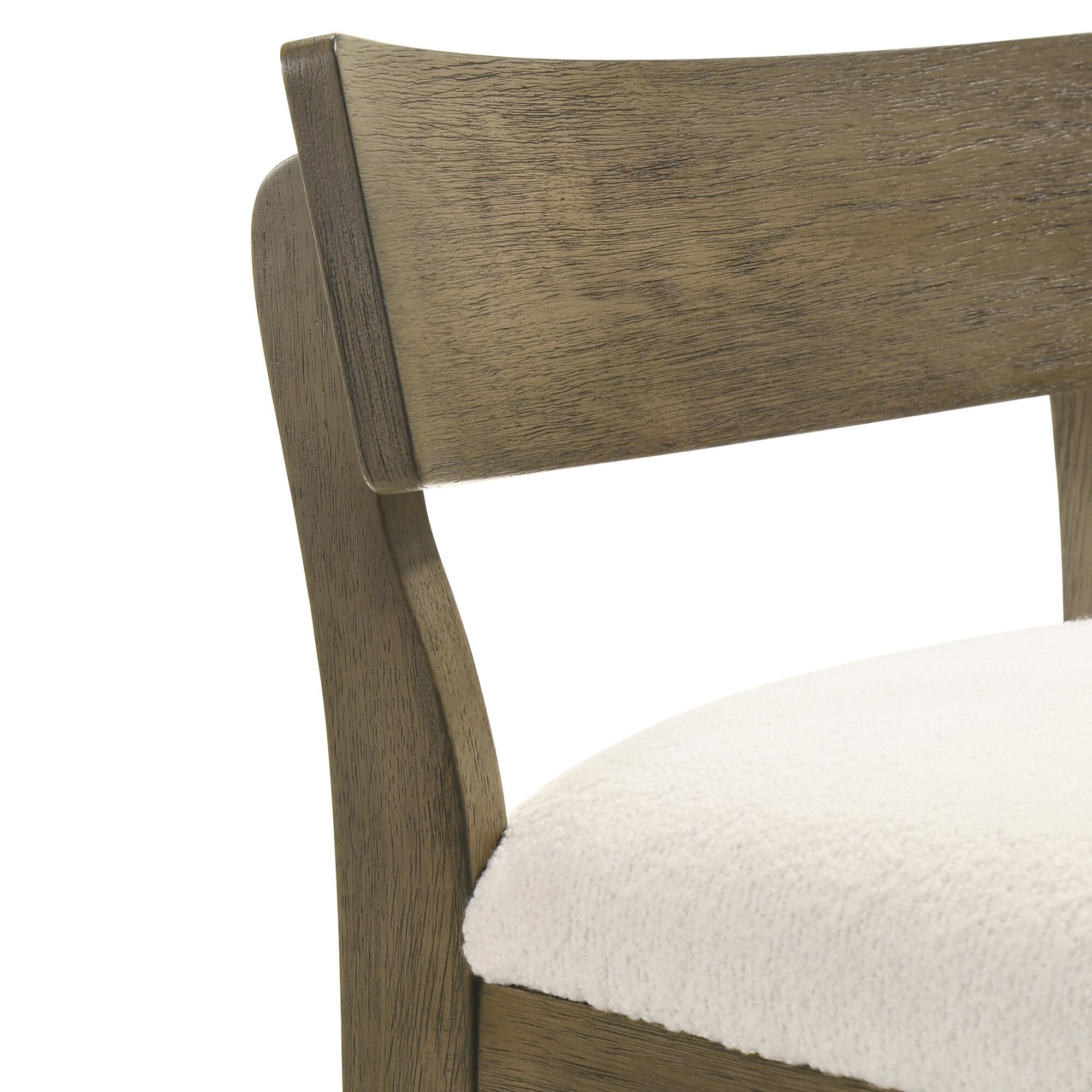 Armen Living Merie Bar Height Bar Stool, White/Putty Brown, large