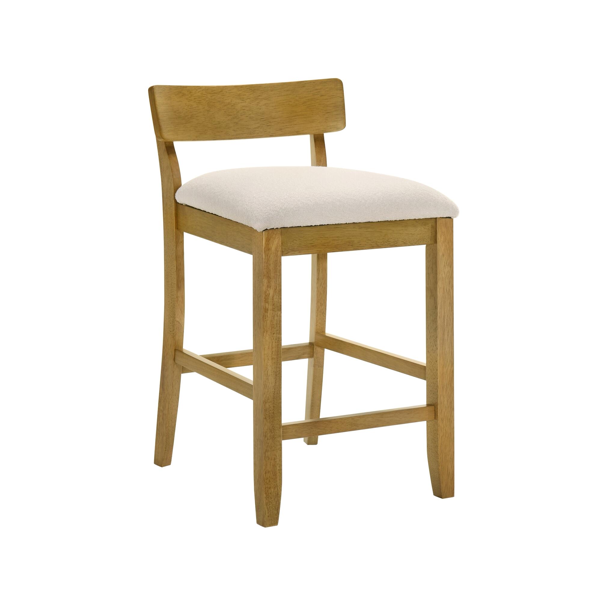 Armen Living Merie Counter Height Bar Stool, White/Amber Glow, large