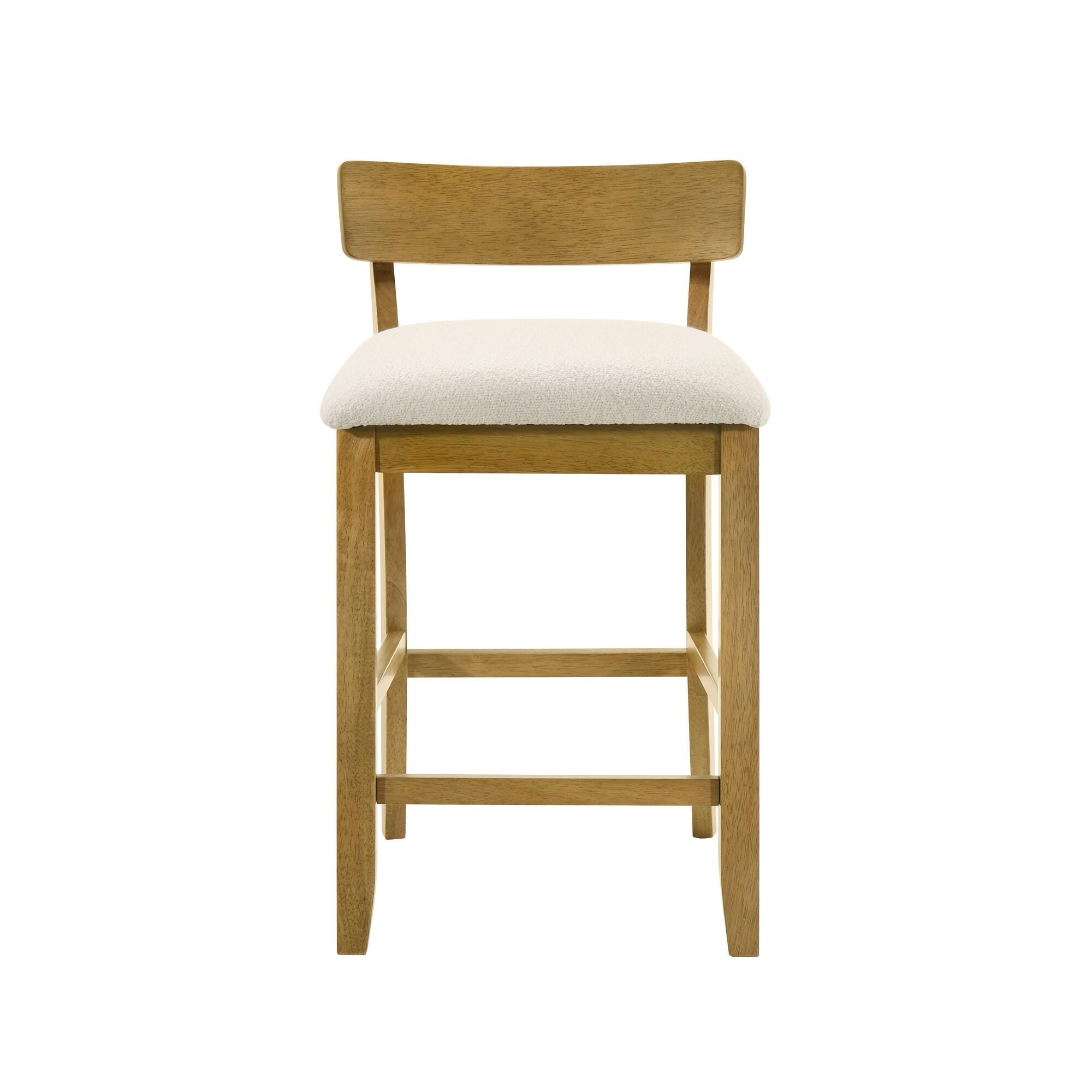 Armen Living Merie Counter Height Bar Stool, White/Amber Glow, large