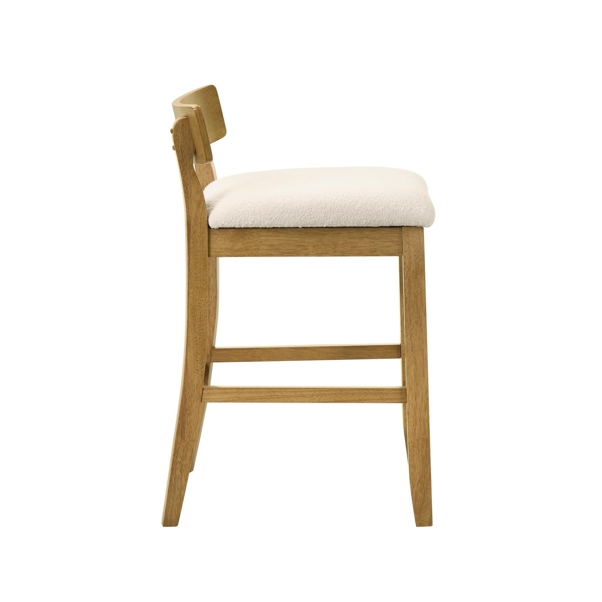 Armen Living Merie Counter Height Bar Stool, White/Amber Glow, large
