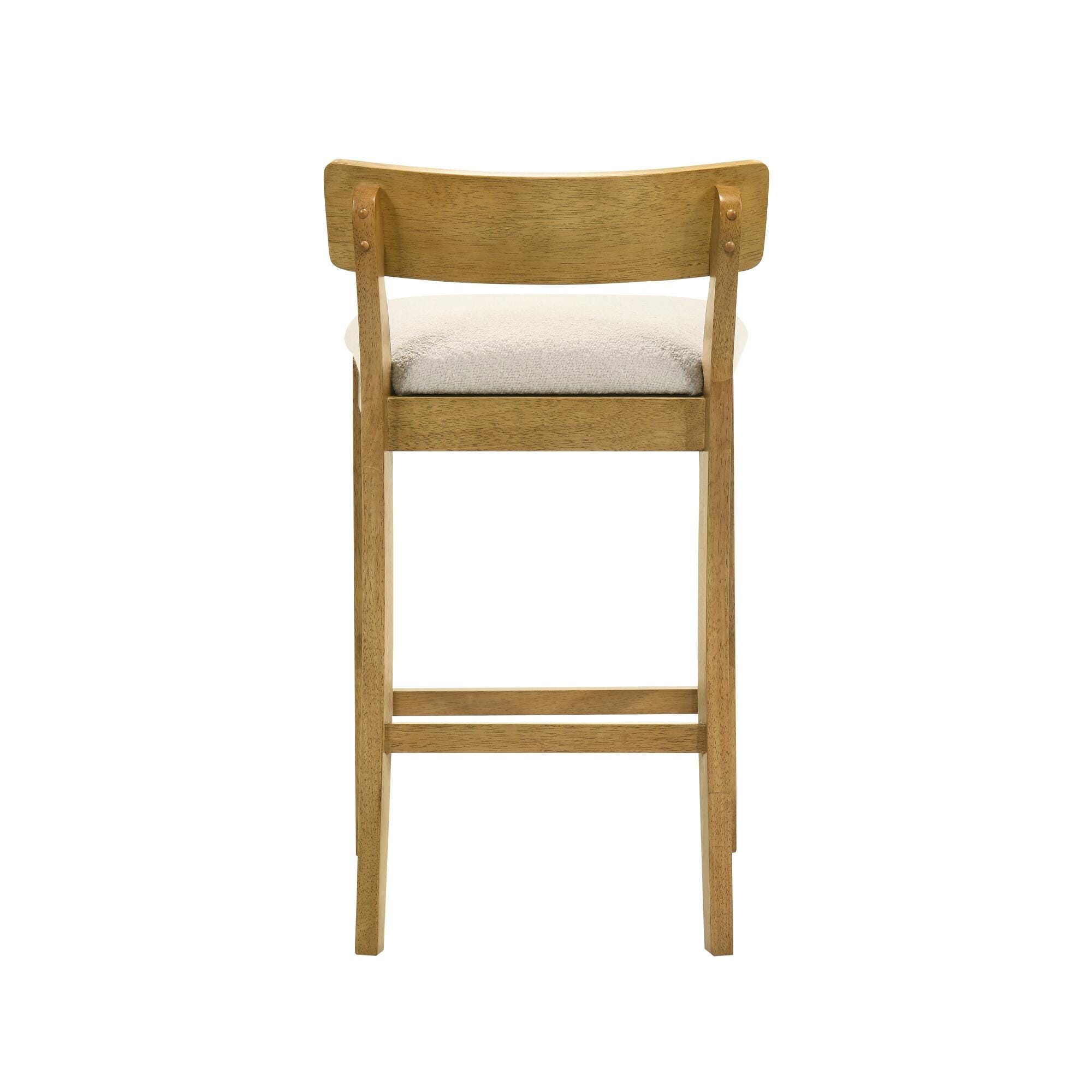 Armen Living Merie Counter Height Bar Stool, White/Amber Glow, large