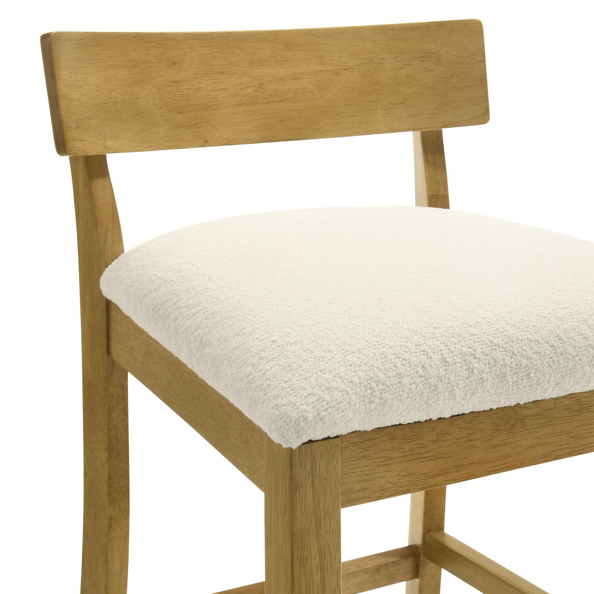 Armen Living Merie Counter Height Bar Stool, White/Amber Glow, large