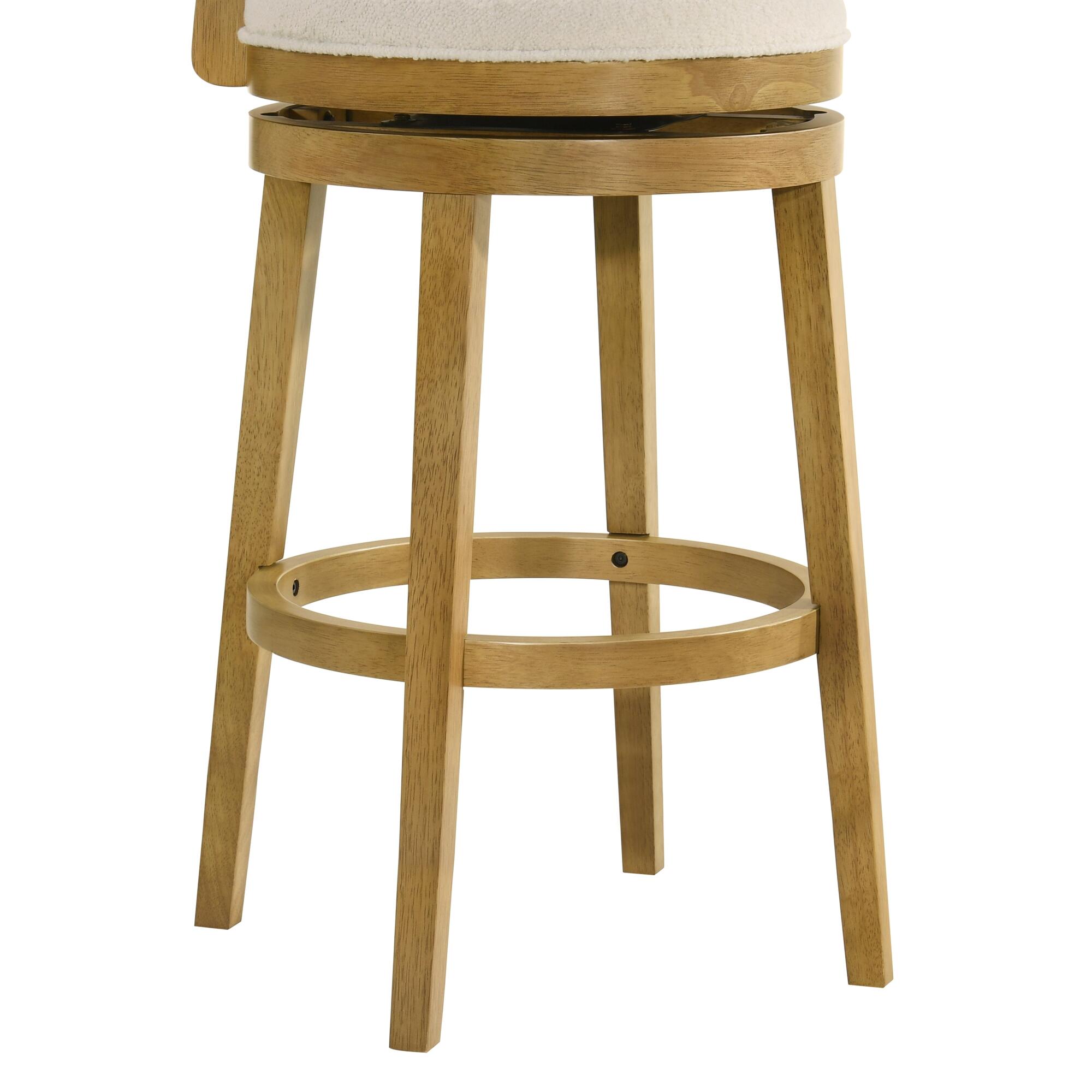 Armen Living Noely Bar Height Bar Stool, White/Amber Glow, large
