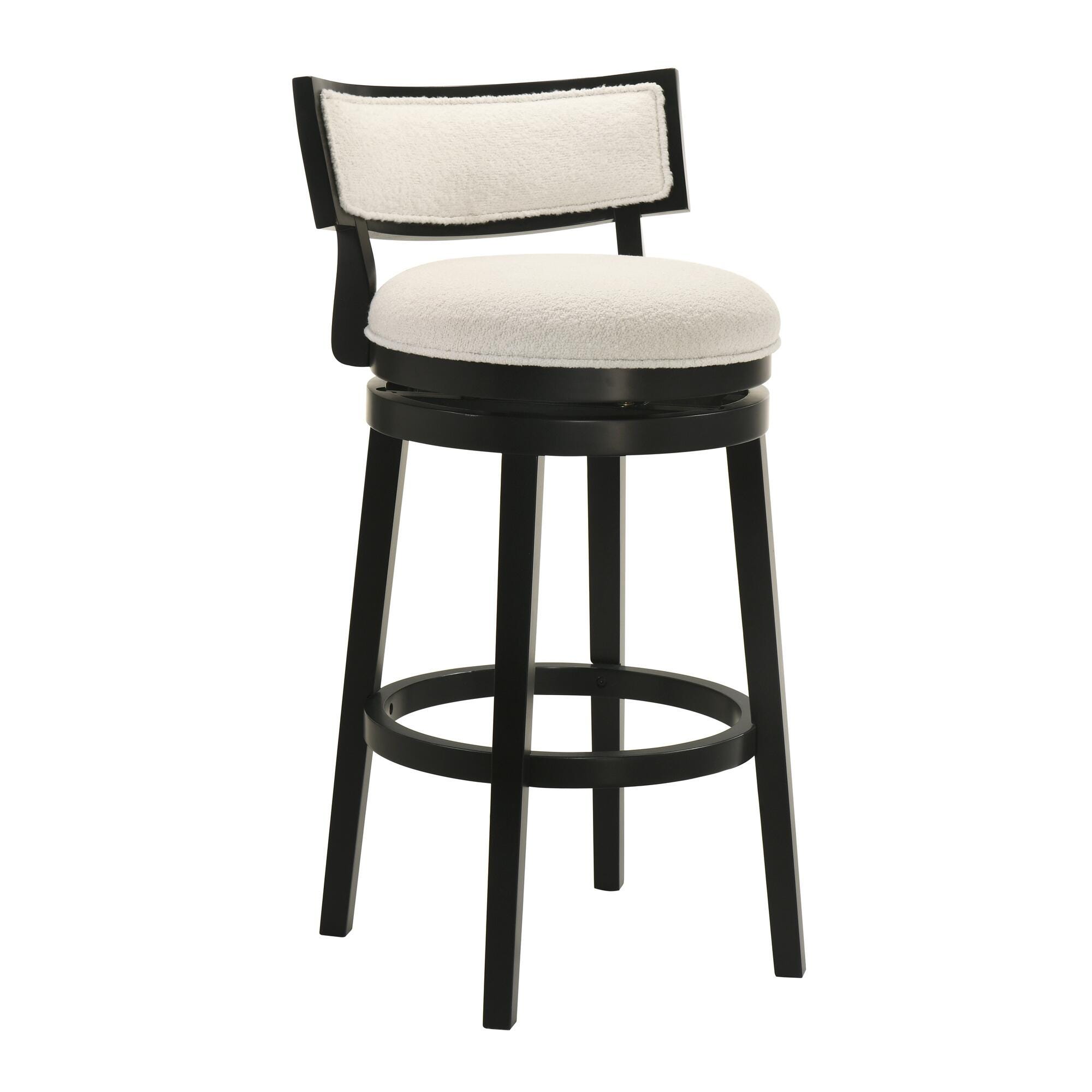 Armen Living Noely Bar Height Bar Stool, White/Black, large