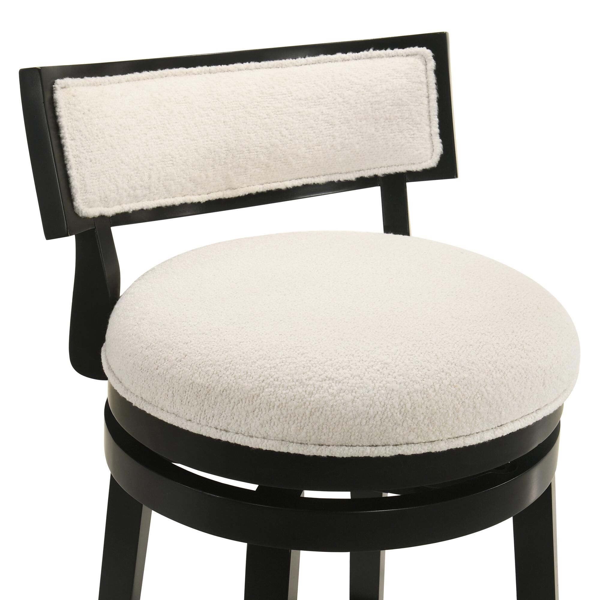 Armen Living Noely Bar Height Bar Stool, White/Black, large