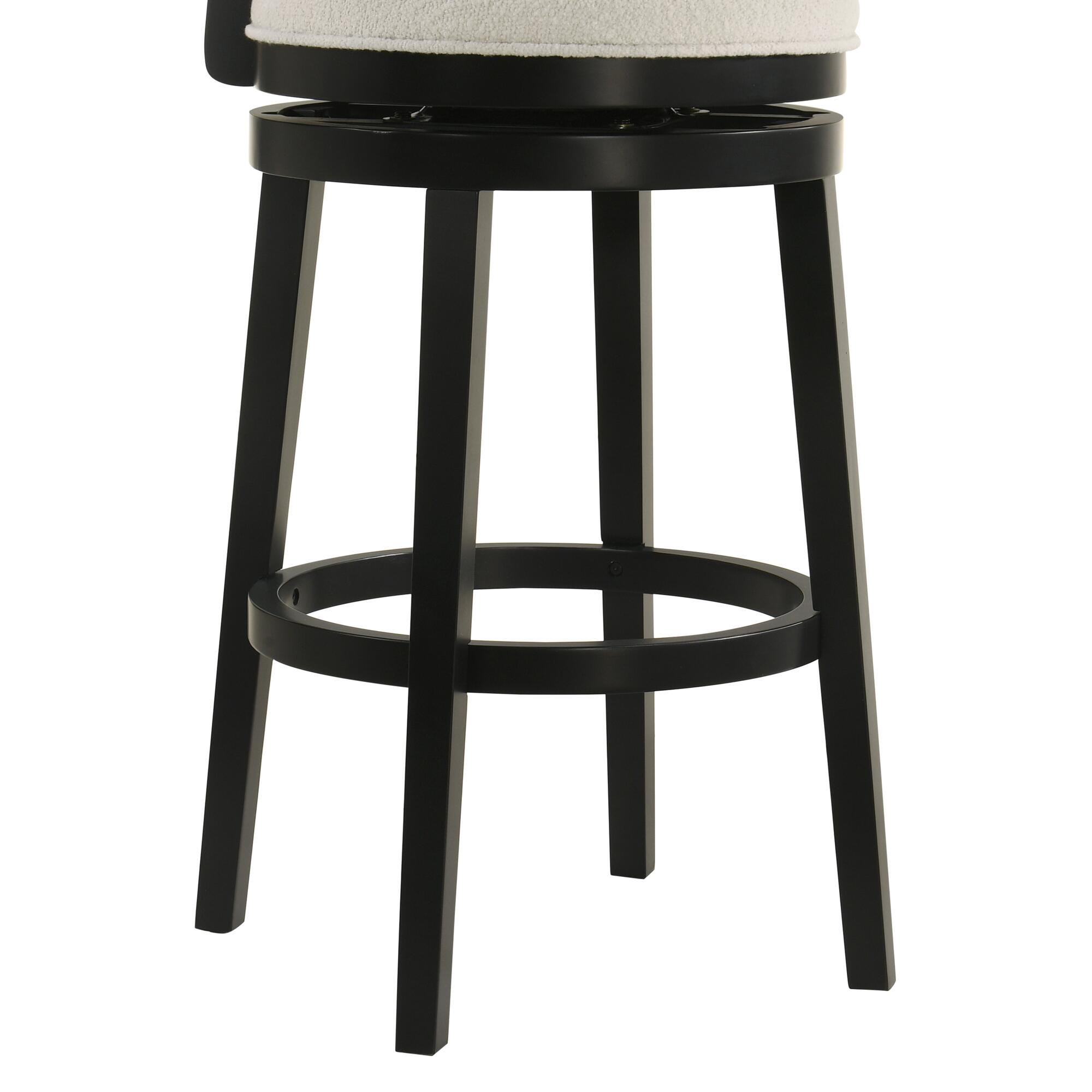 Armen Living Noely Bar Height Bar Stool, White/Black, large