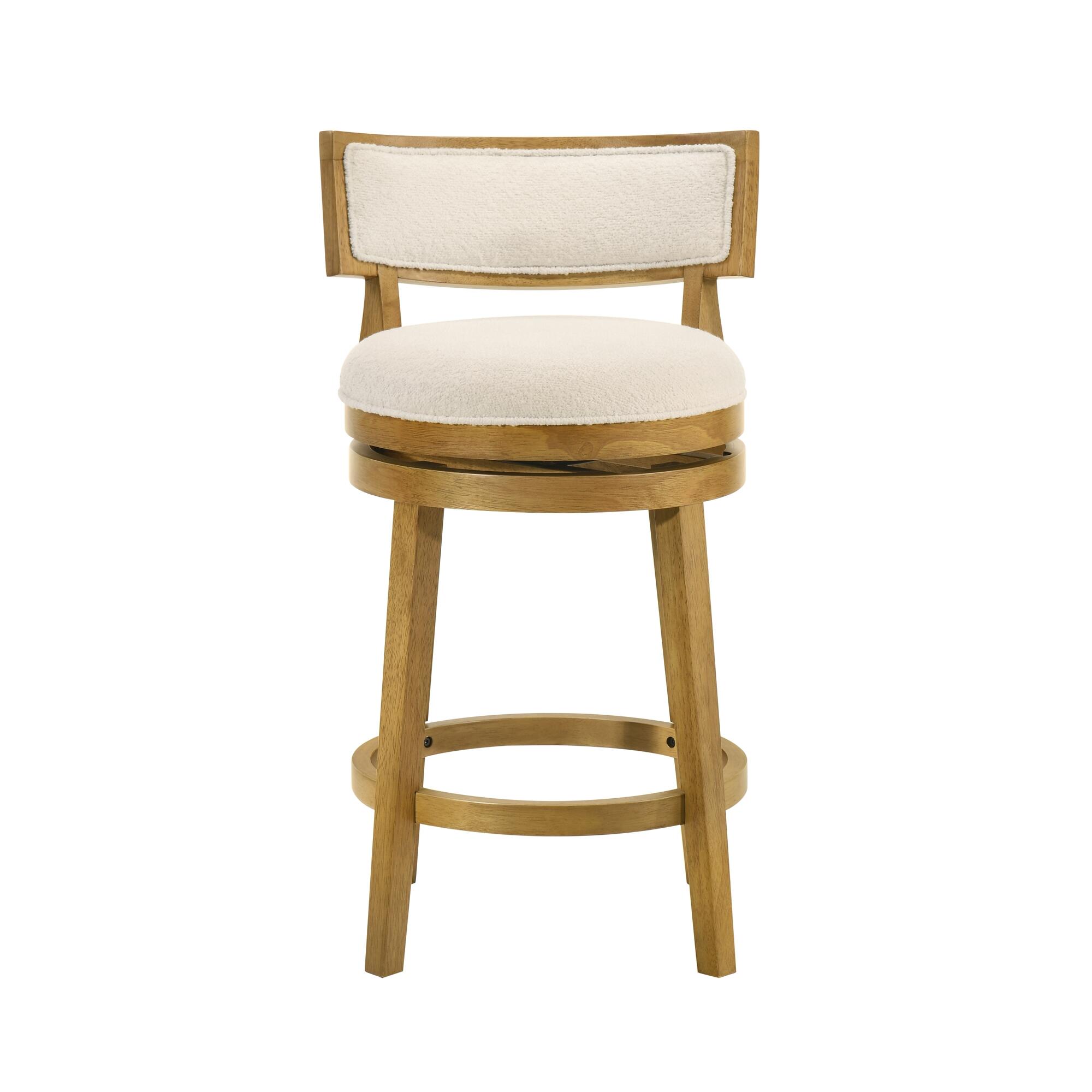 Armen Living Noely Counter Height Bar Stool, White/Amber Glow, large