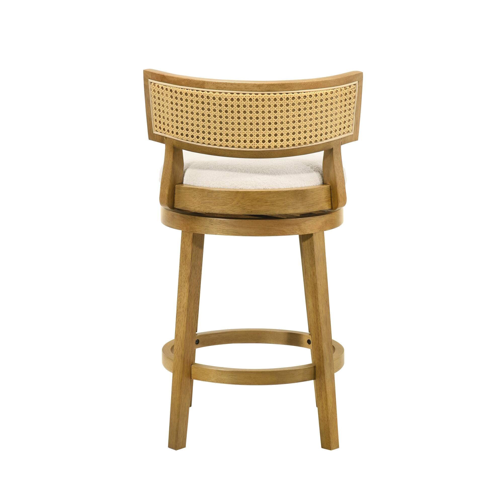 Armen Living Noely Counter Height Bar Stool, White/Amber Glow, large