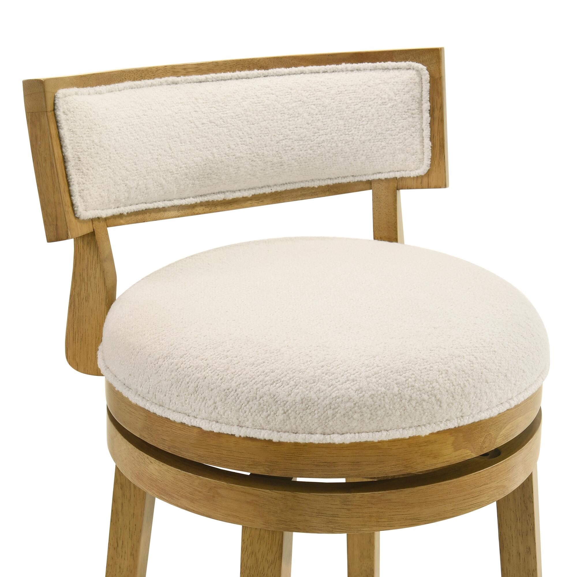 Armen Living Noely Counter Height Bar Stool, White/Amber Glow, large