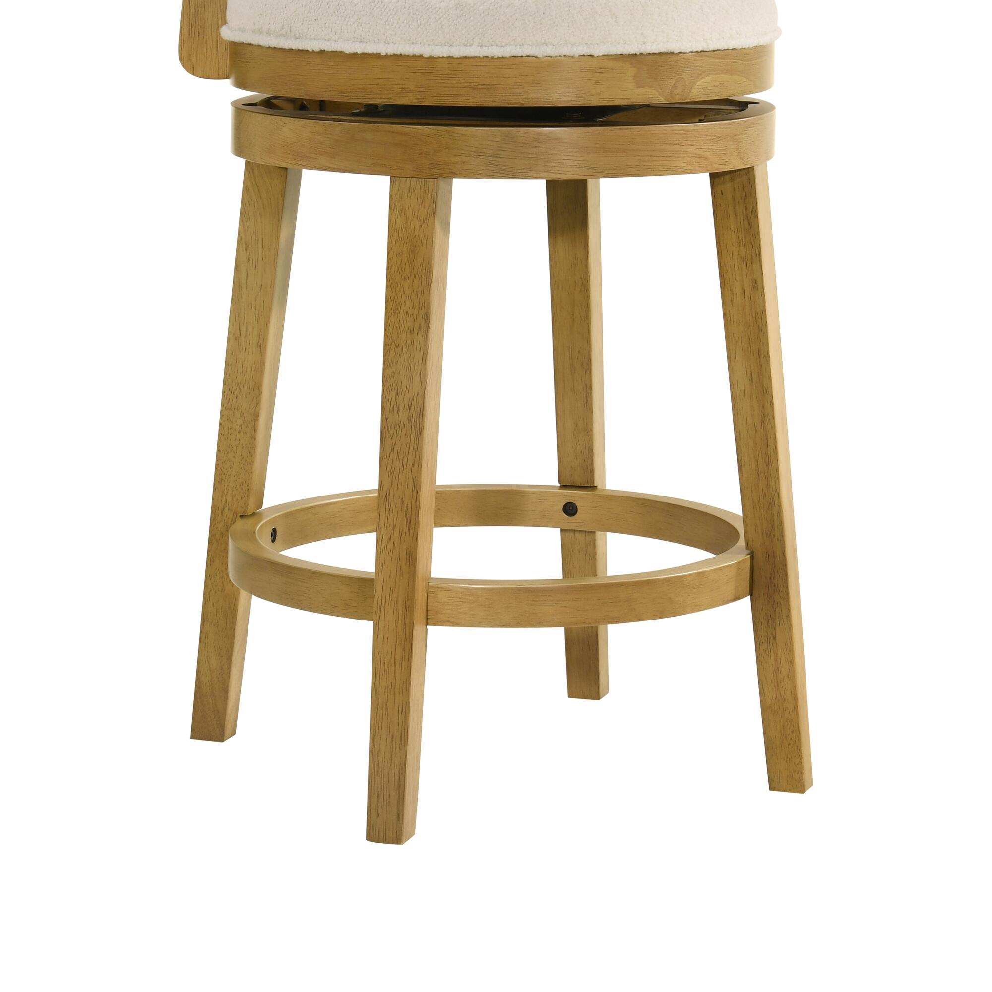 Armen Living Noely Counter Height Bar Stool, White/Amber Glow, large