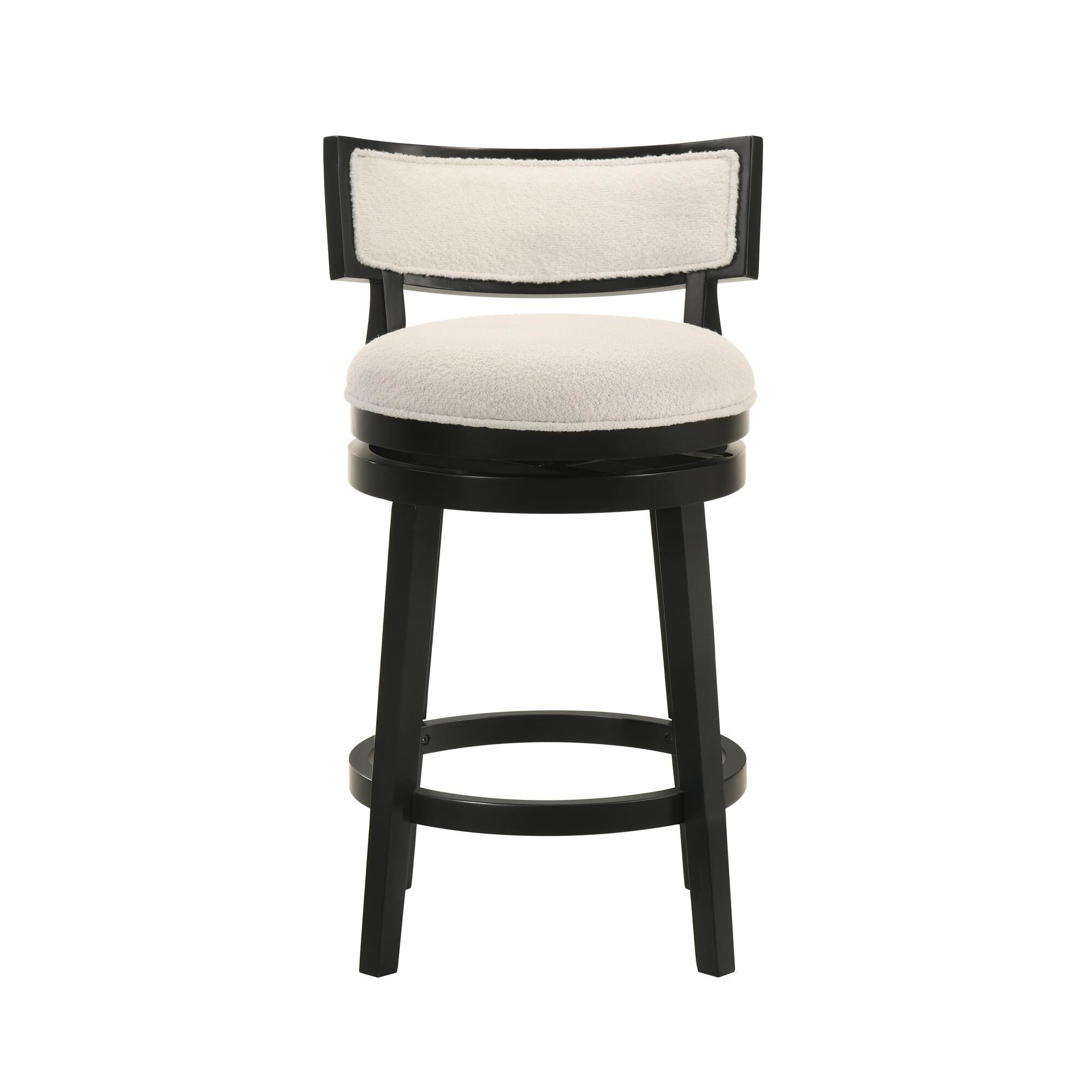 Armen Living Noely Counter Height Bar Stool, White/Black, large