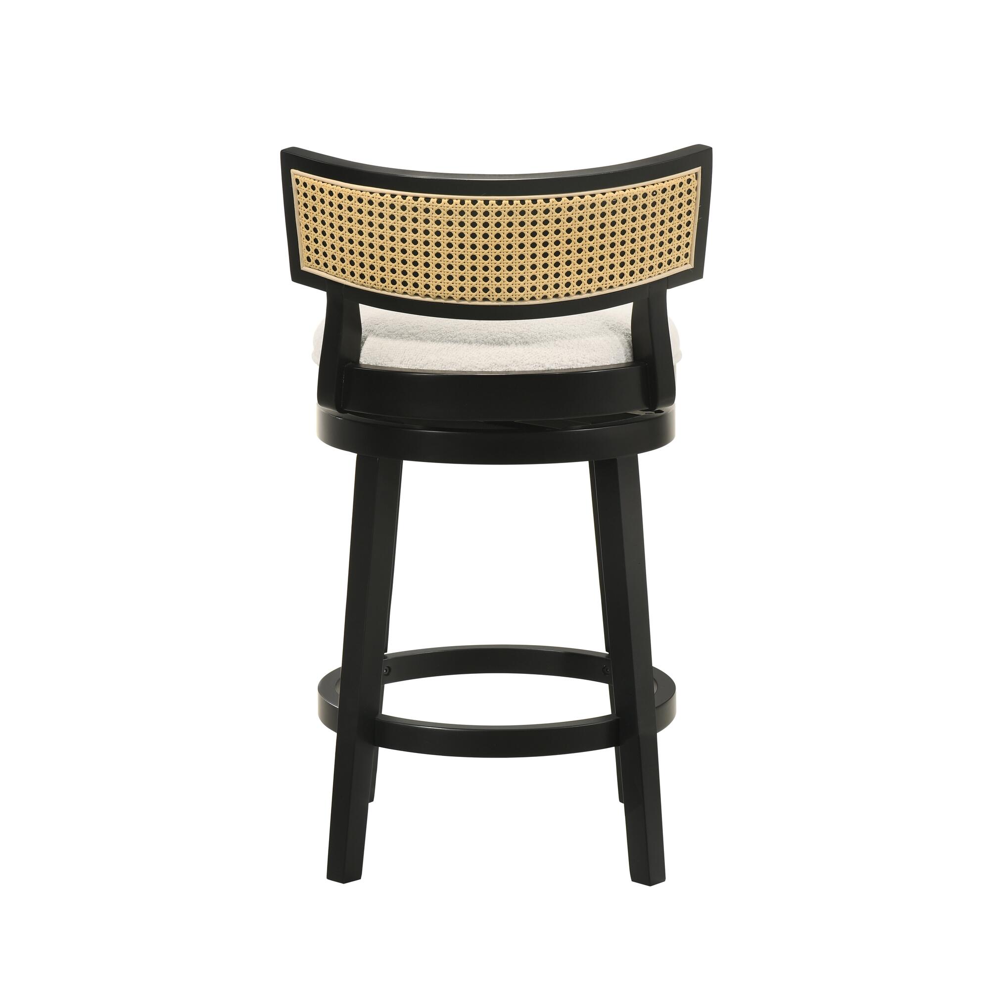Armen Living Noely Counter Height Bar Stool, White/Black, large