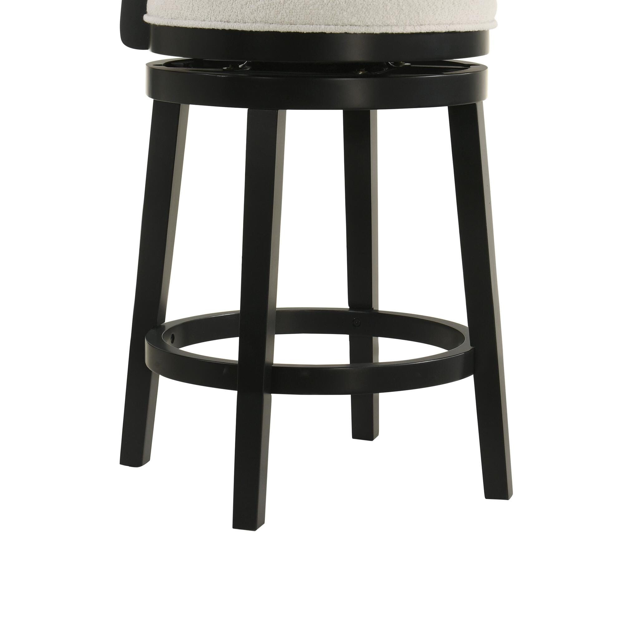Armen Living Noely Counter Height Bar Stool, White/Black, large