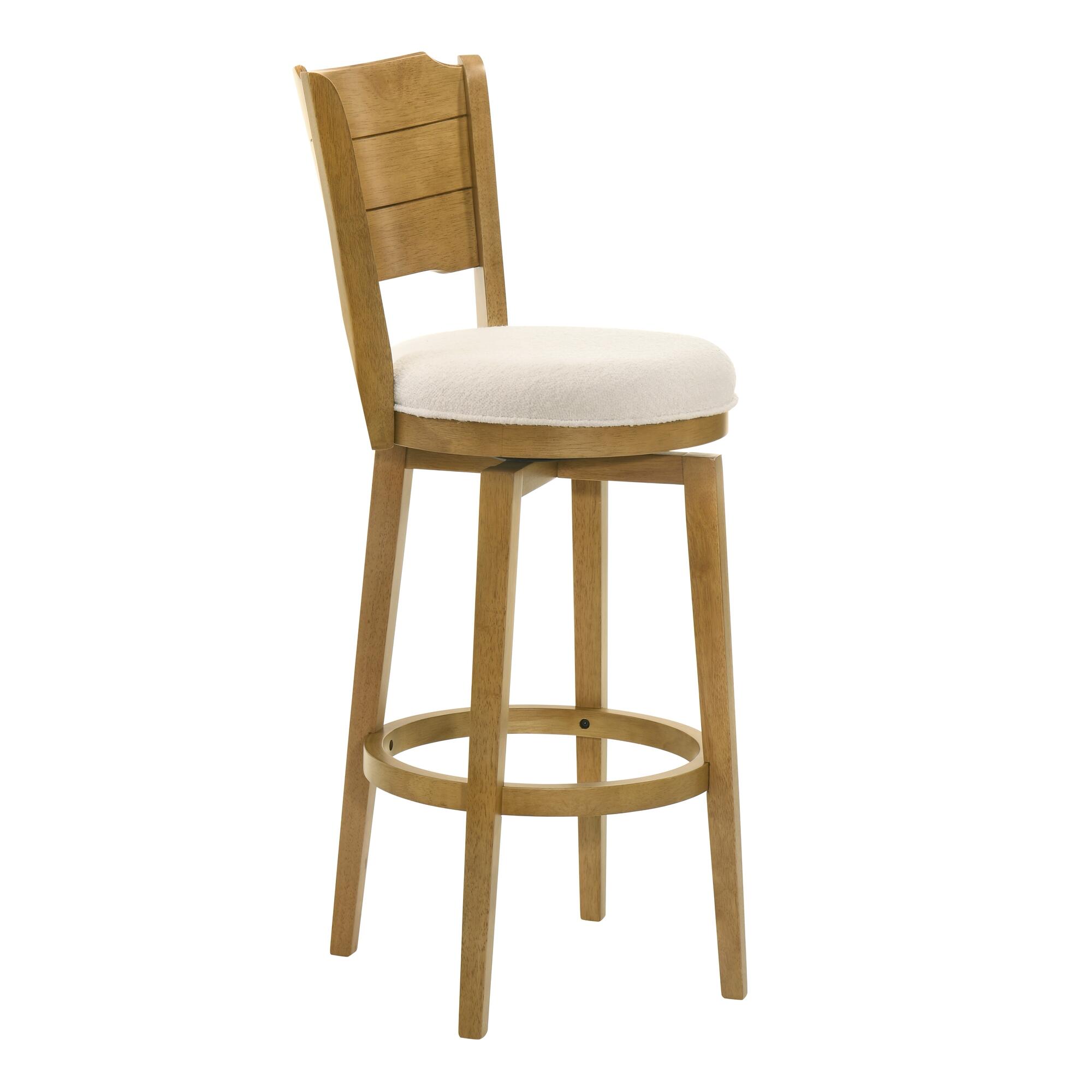 Armen Living Winsley Bar Height Bar Stool, White/Amber Glow, large