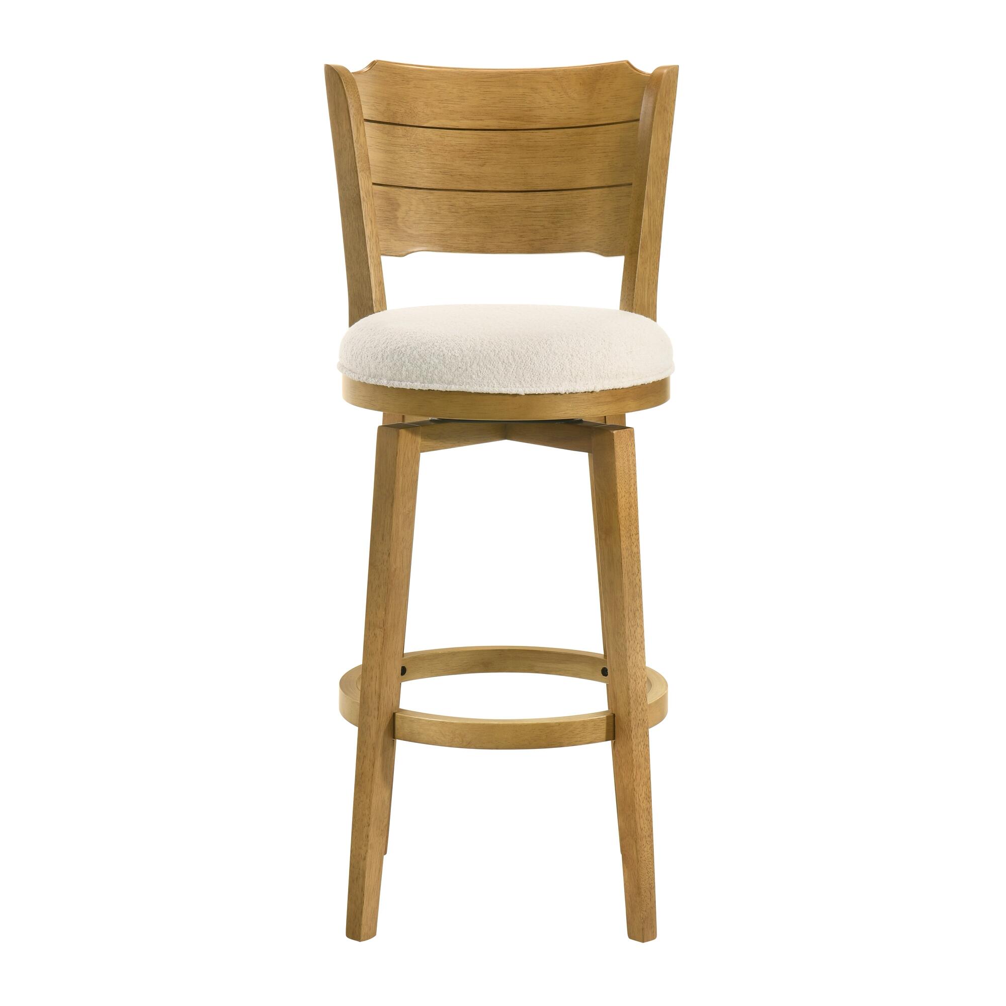 Armen Living Winsley Bar Height Bar Stool, White/Amber Glow, large