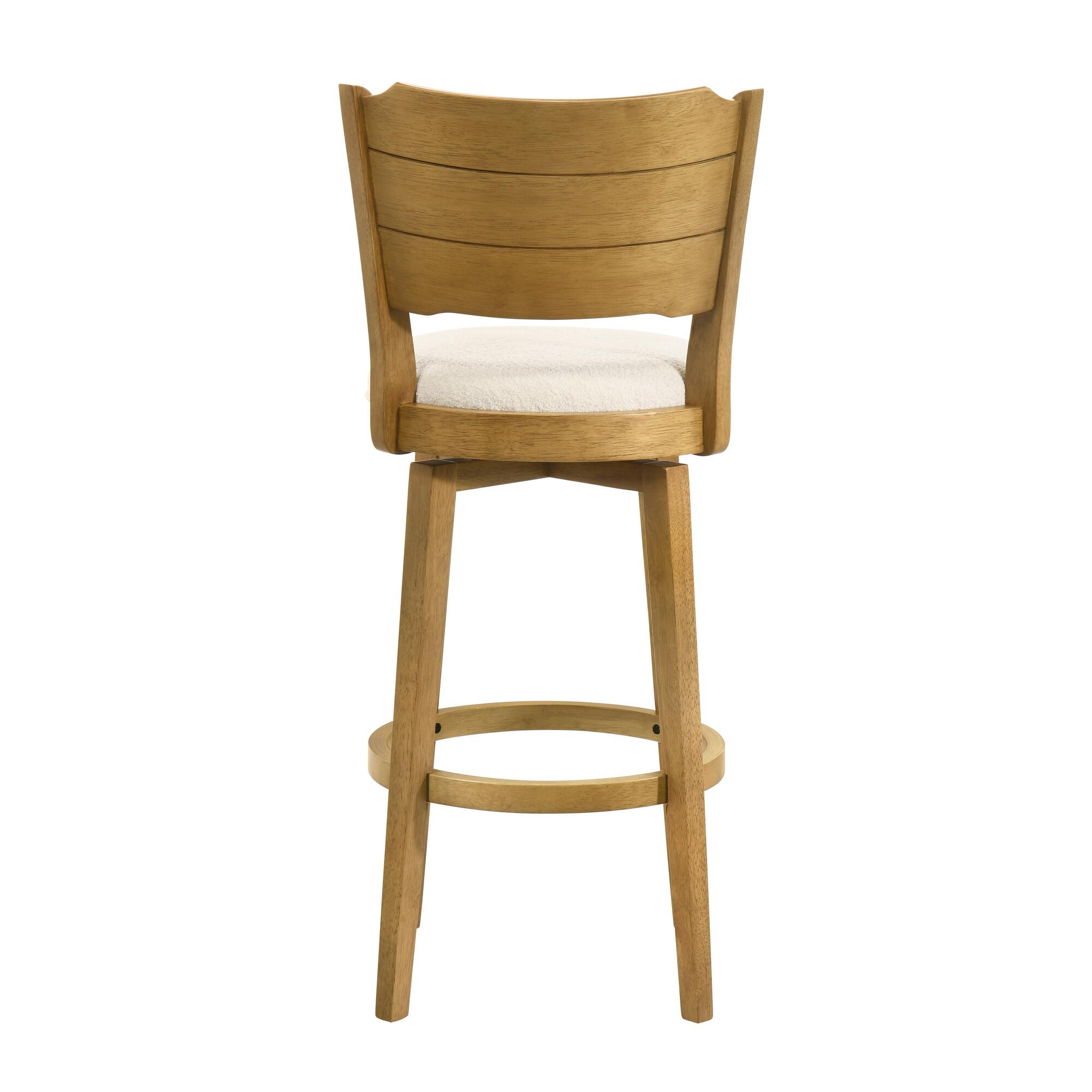 Armen Living Winsley Bar Height Bar Stool, White/Amber Glow, large