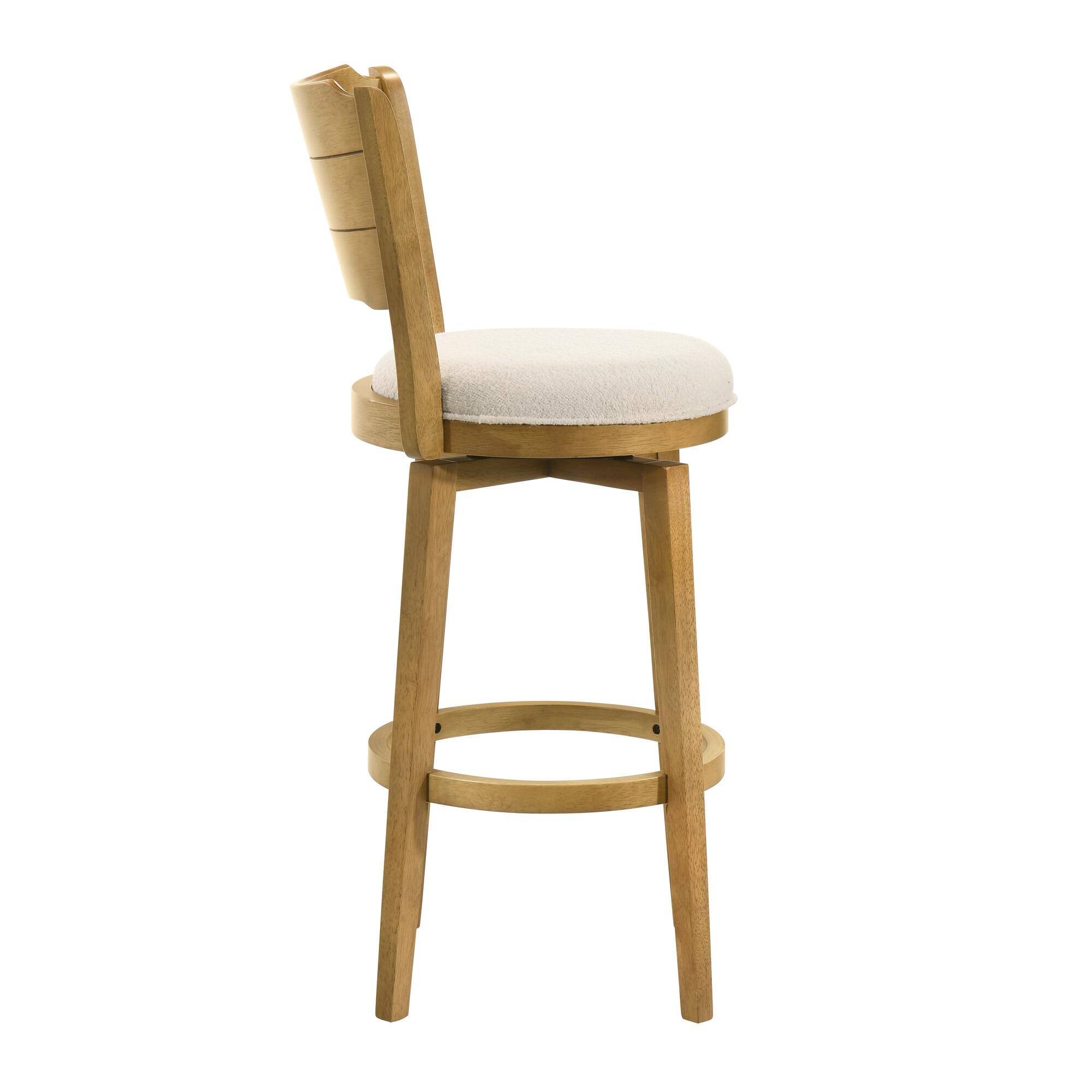 Armen Living Winsley Bar Height Bar Stool, White/Amber Glow, large