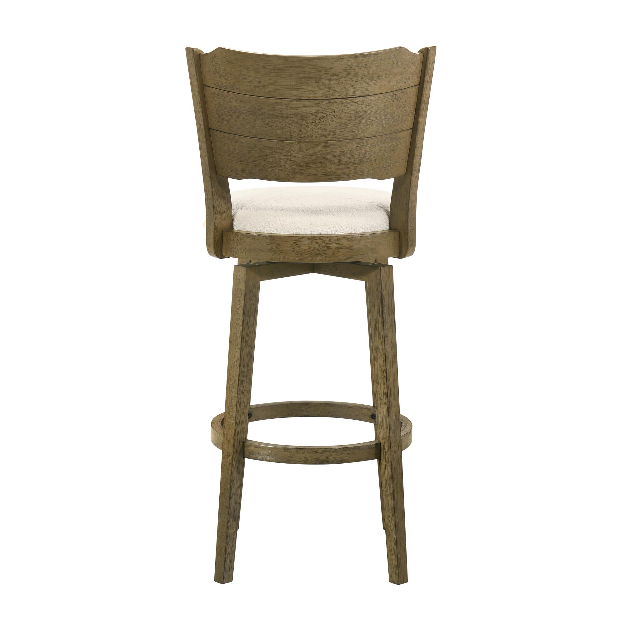 Armen Living Winsley Bar Height Bar Stool, White/Putty Brown, large