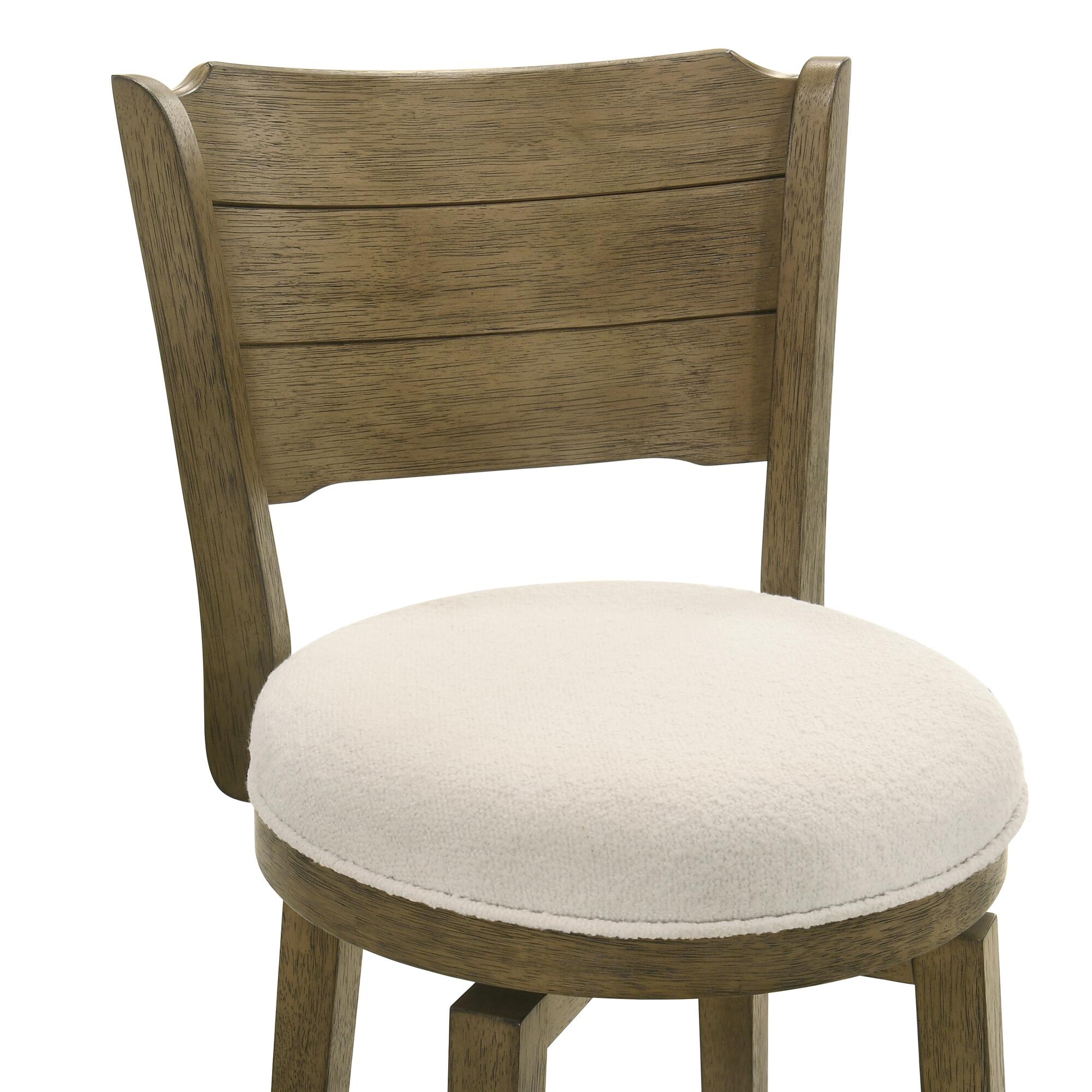 Armen Living Winsley Bar Height Bar Stool, White/Putty Brown, large