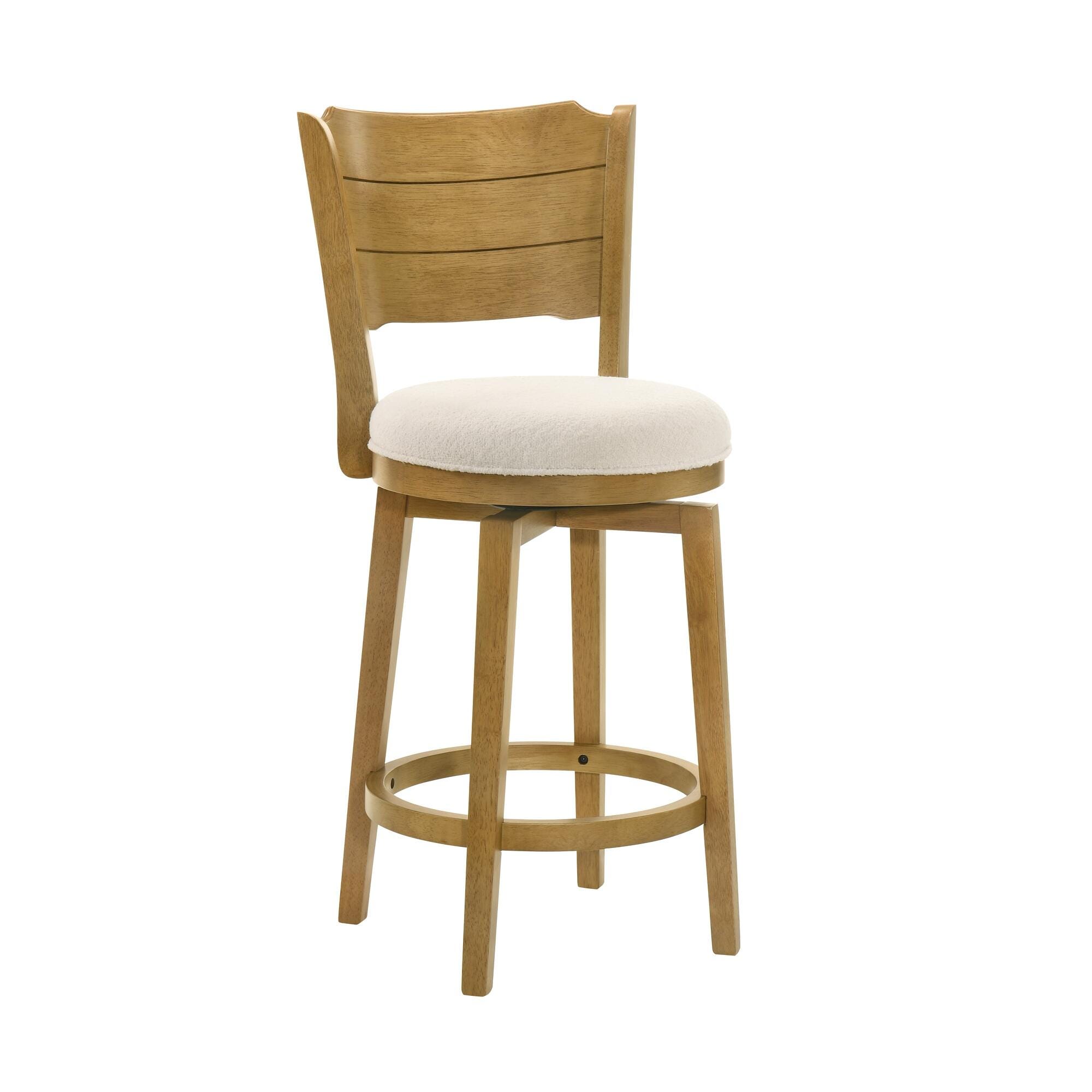 Armen Living Winsley Counter Height Bar Stool, White/Amber Glow, large
