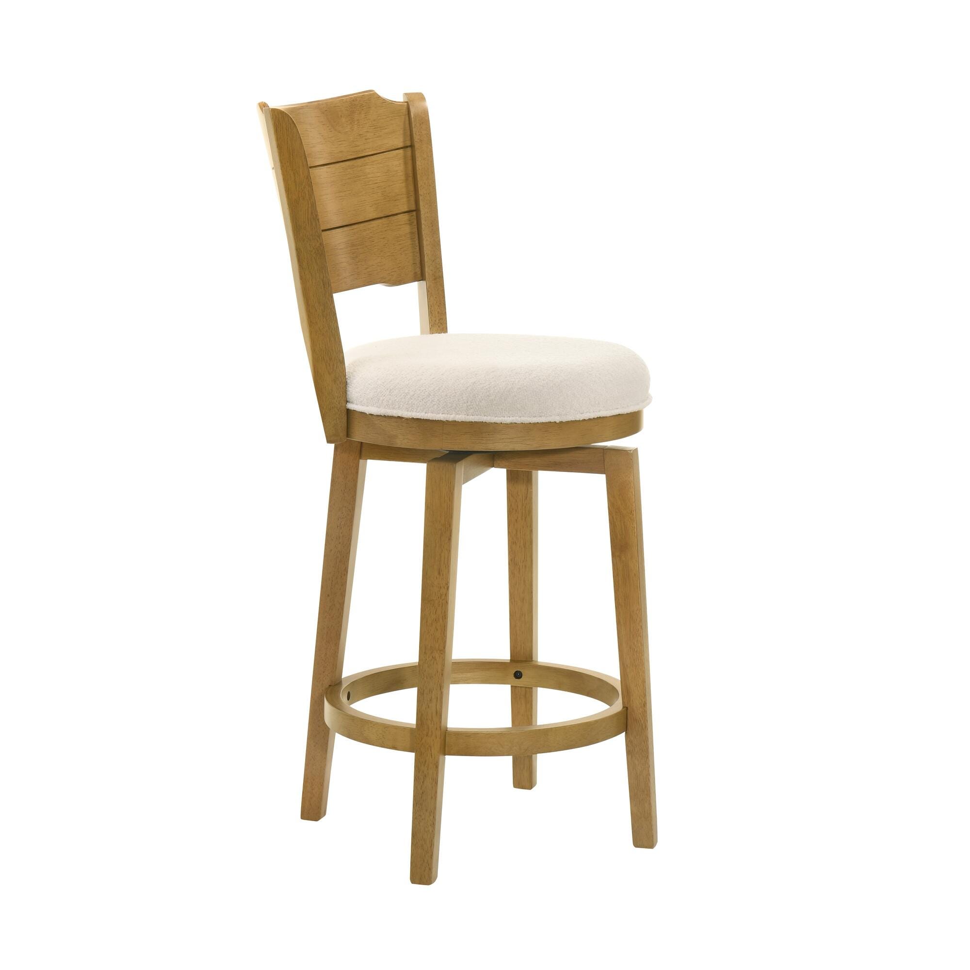 Armen Living Winsley Counter Height Bar Stool, White/Amber Glow, large