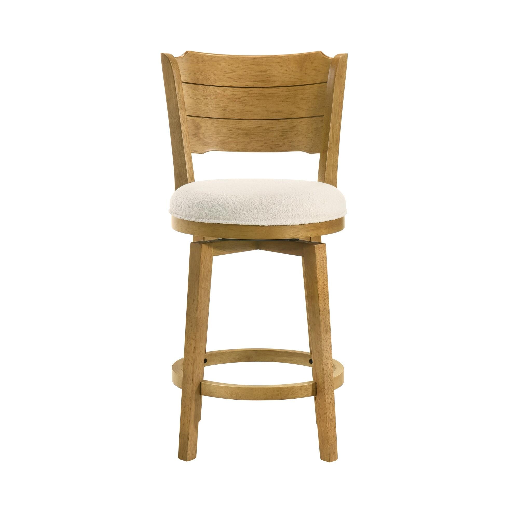 Armen Living Winsley Counter Height Bar Stool, White/Amber Glow, large