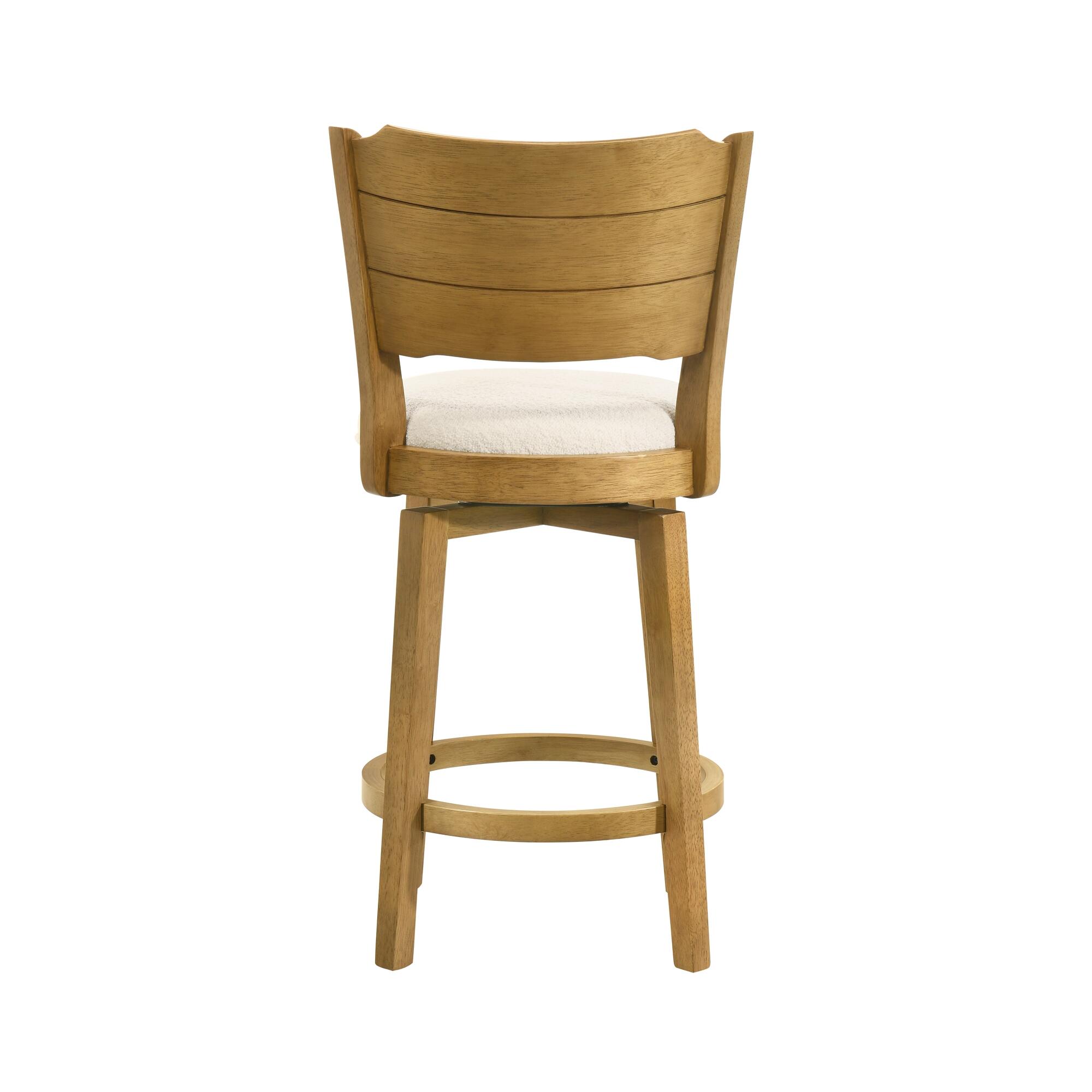 Armen Living Winsley Counter Height Bar Stool, White/Amber Glow, large