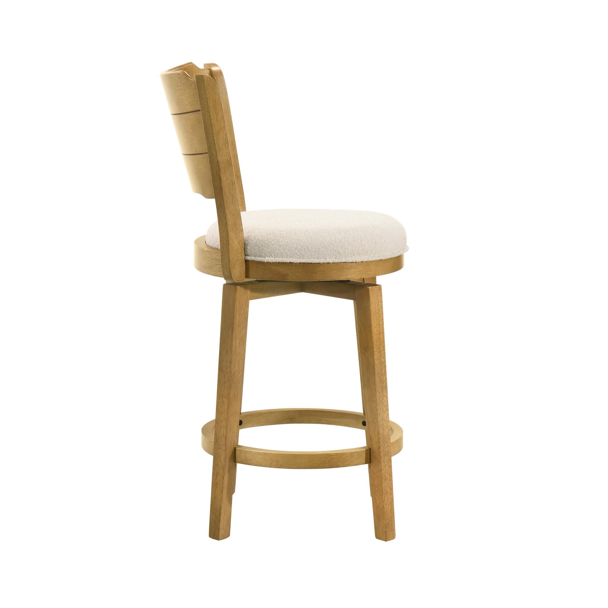 Armen Living Winsley Counter Height Bar Stool, White/Amber Glow, large