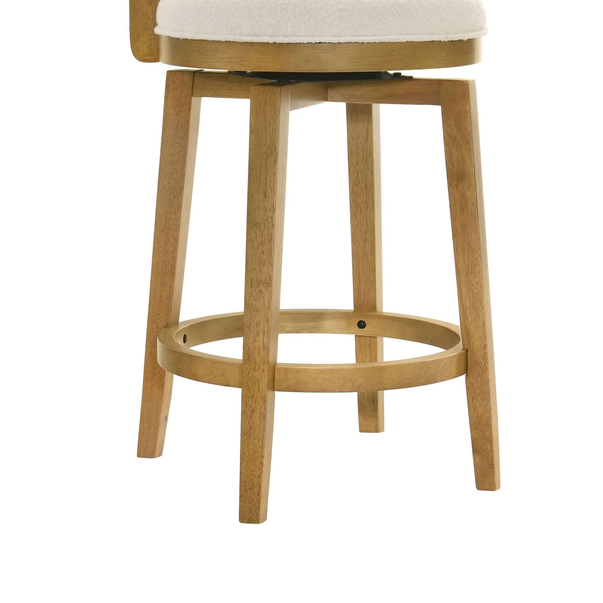 Armen Living Winsley Counter Height Bar Stool, White/Amber Glow, large