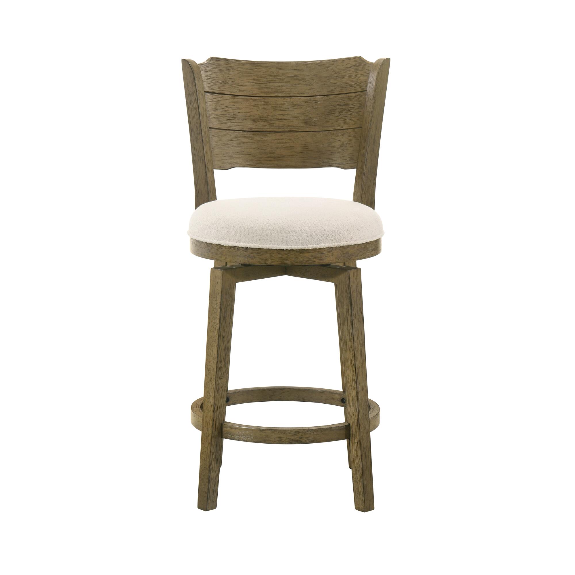 Armen Living Winsley Counter Height Bar Stool, White/Putty Brown, large