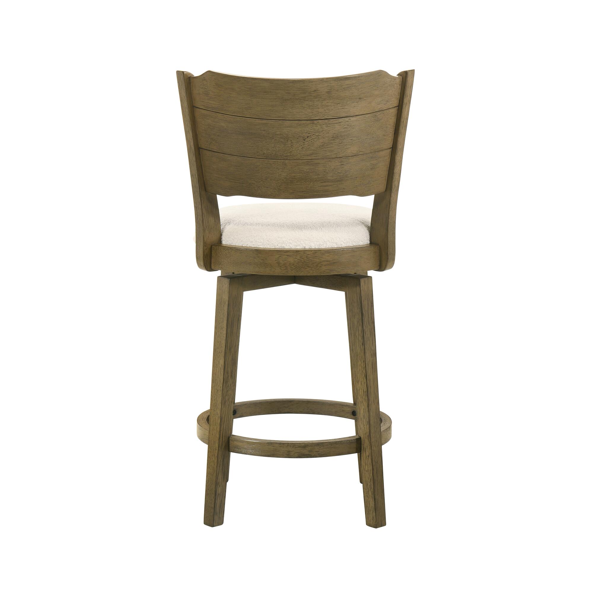 Armen Living Winsley Counter Height Bar Stool, White/Putty Brown, large