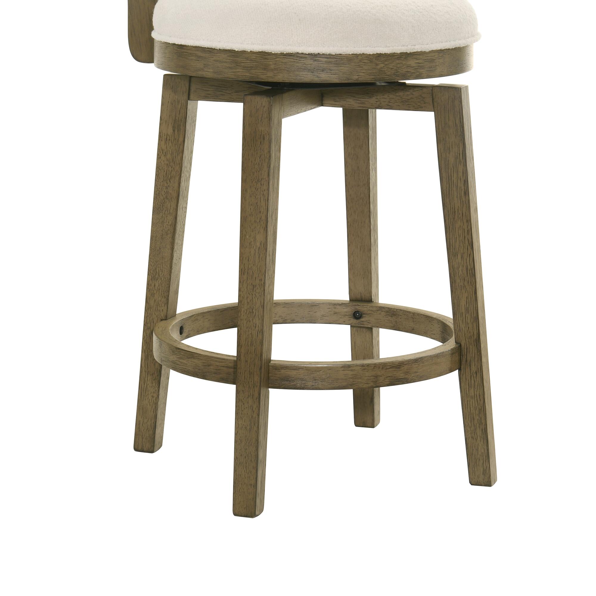 Armen Living Winsley Counter Height Bar Stool, White/Putty Brown, large