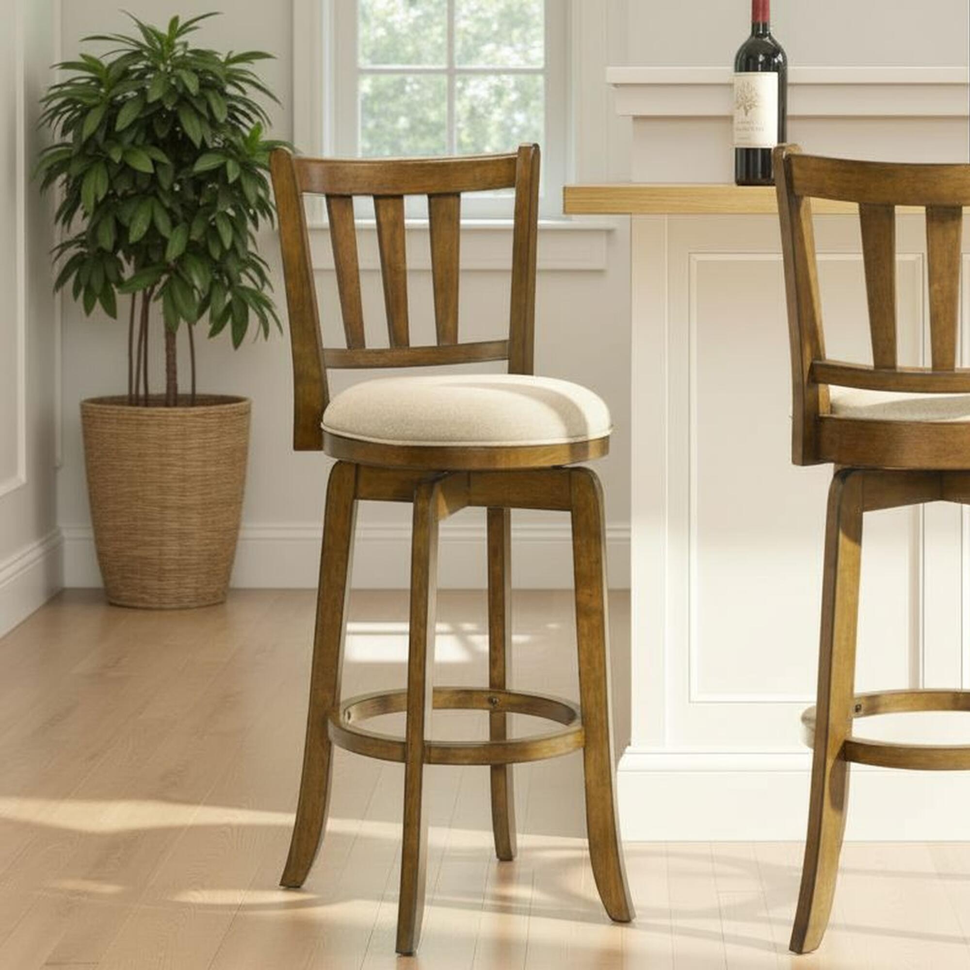Armen Living Wren Bar Height Bar Stool, Gray/Sepia Brown, large